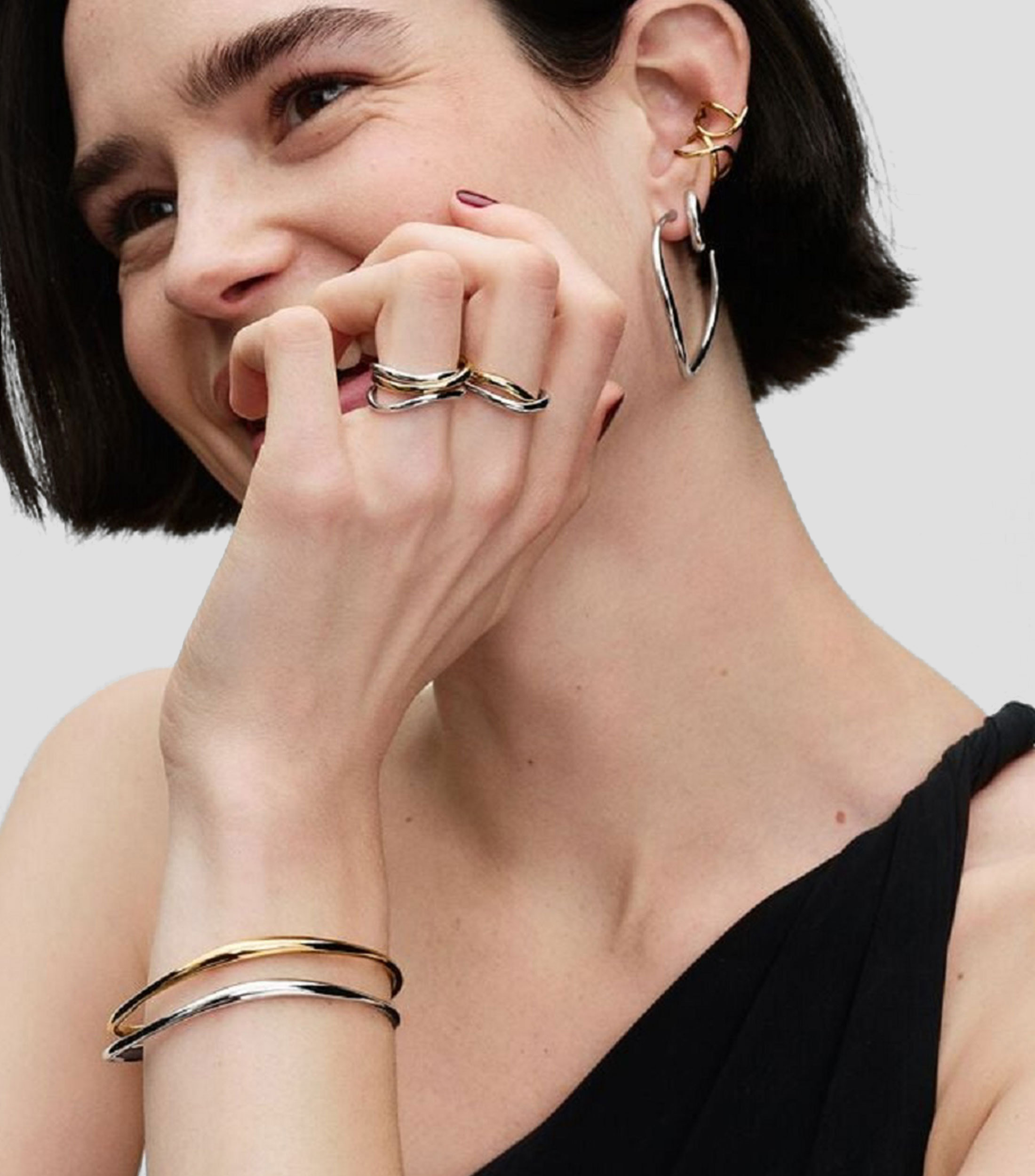 Anillo doble cruzado en plata .925 Mujer