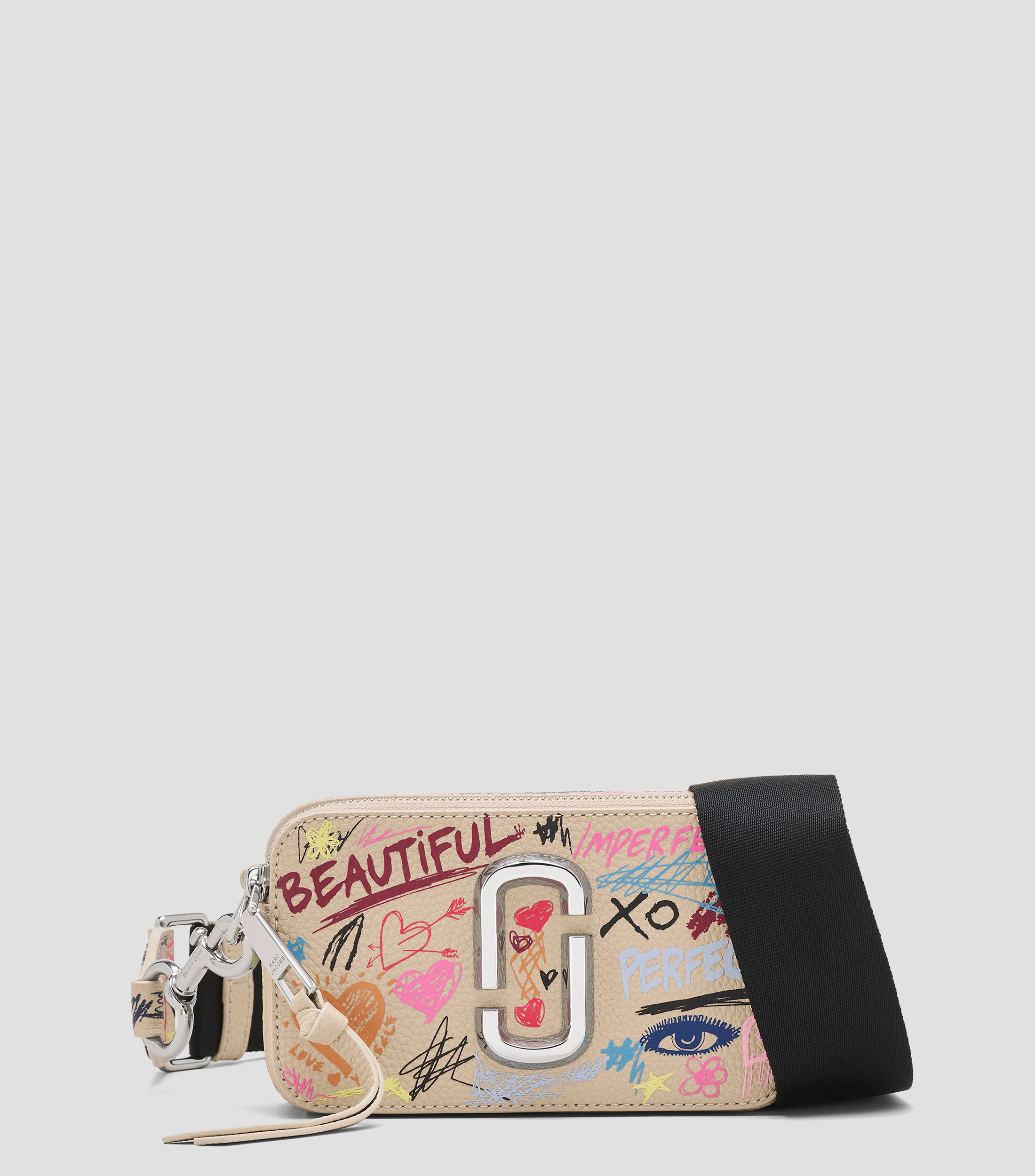 Bolsa crossbody café en piel The Punk Scribble Snapshot estampada Mujer