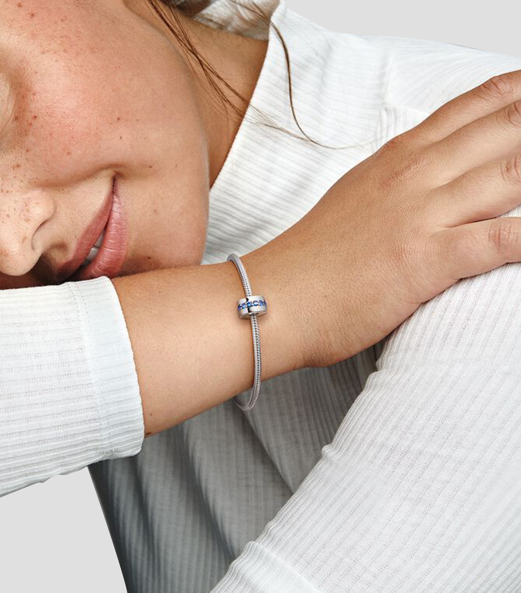 Charm Clip en plata .925 con circonitas Mujer