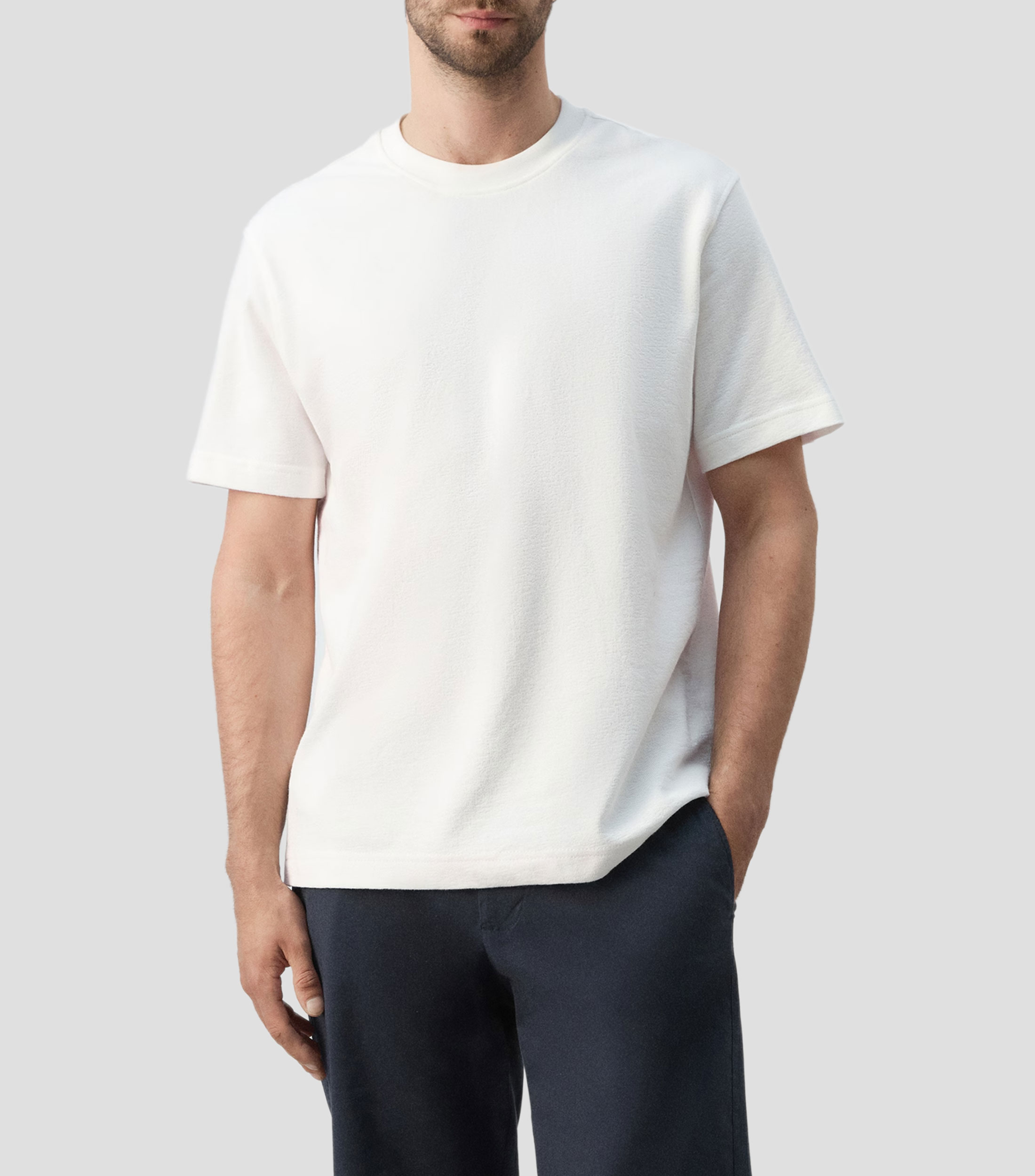 Playera cuello redondo manga corta lisa Hombre