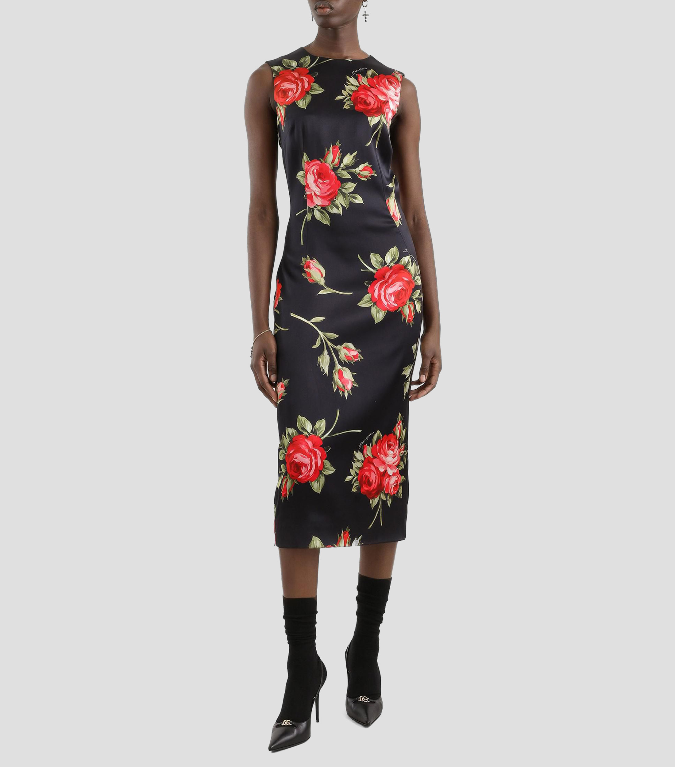 Vestido midi estampado Mujer