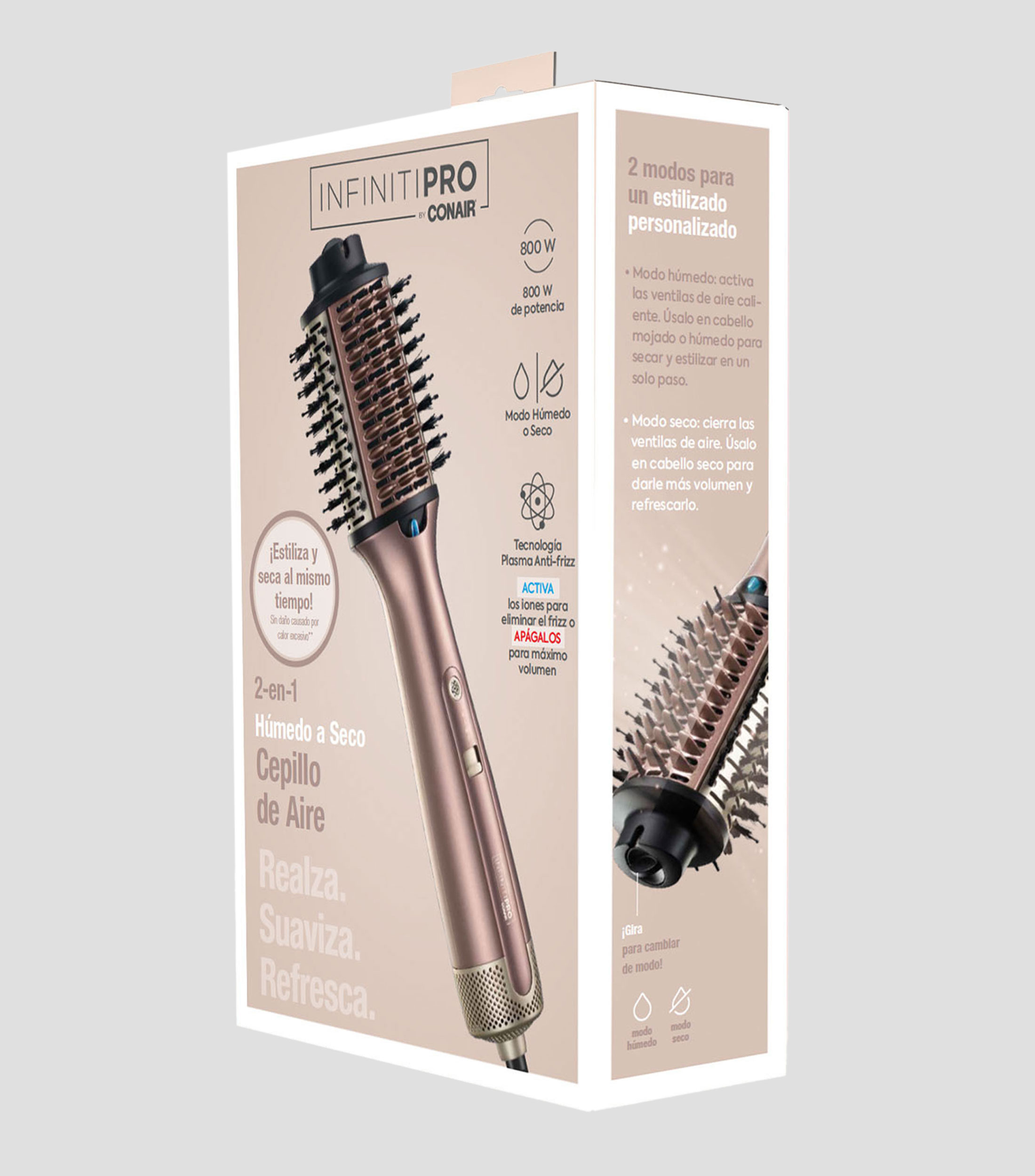 Cepillo de Aire Infiniti Pro, 2 en 1, 800 W