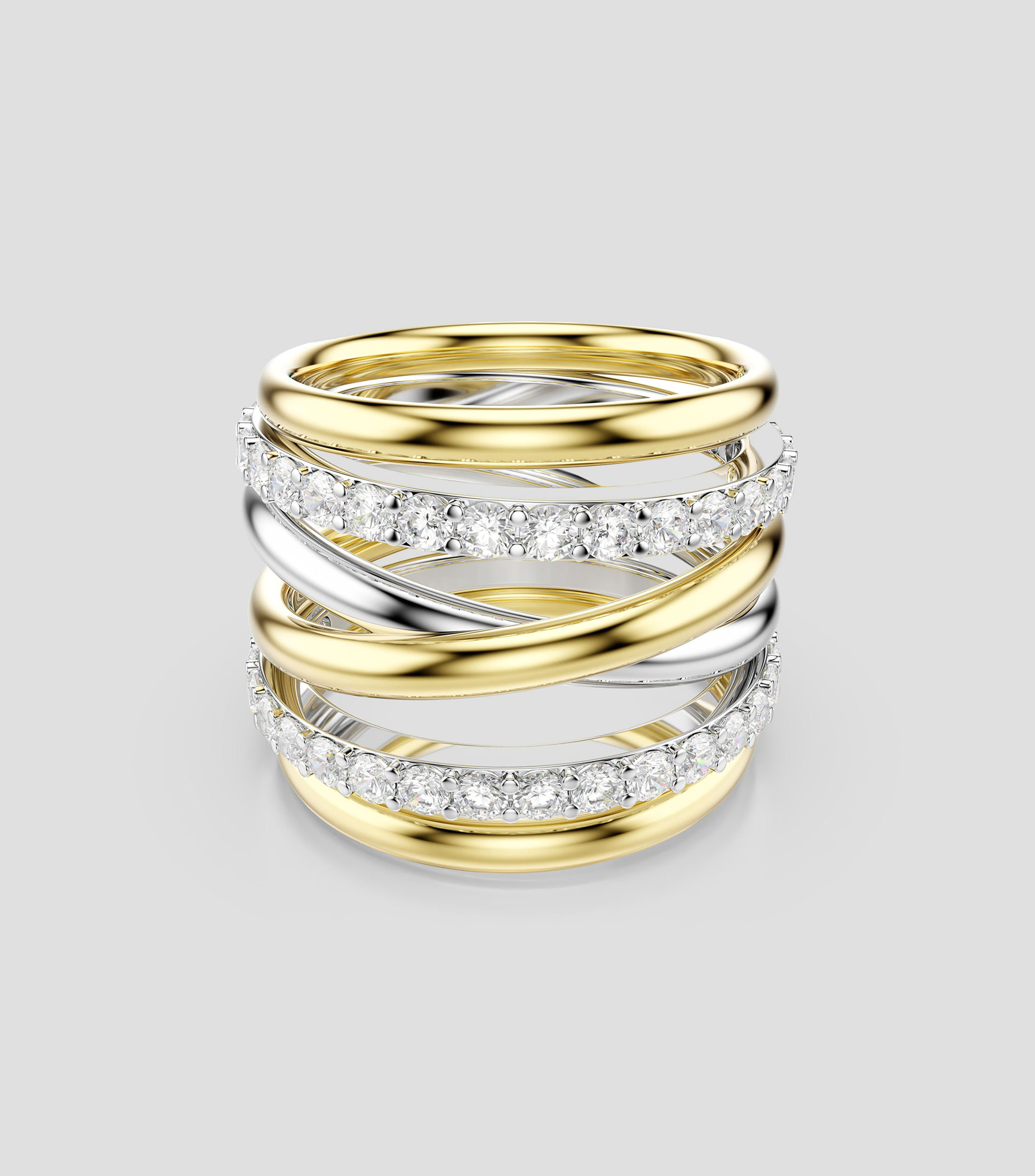 Anillo Hyperbola con piedras Mujer