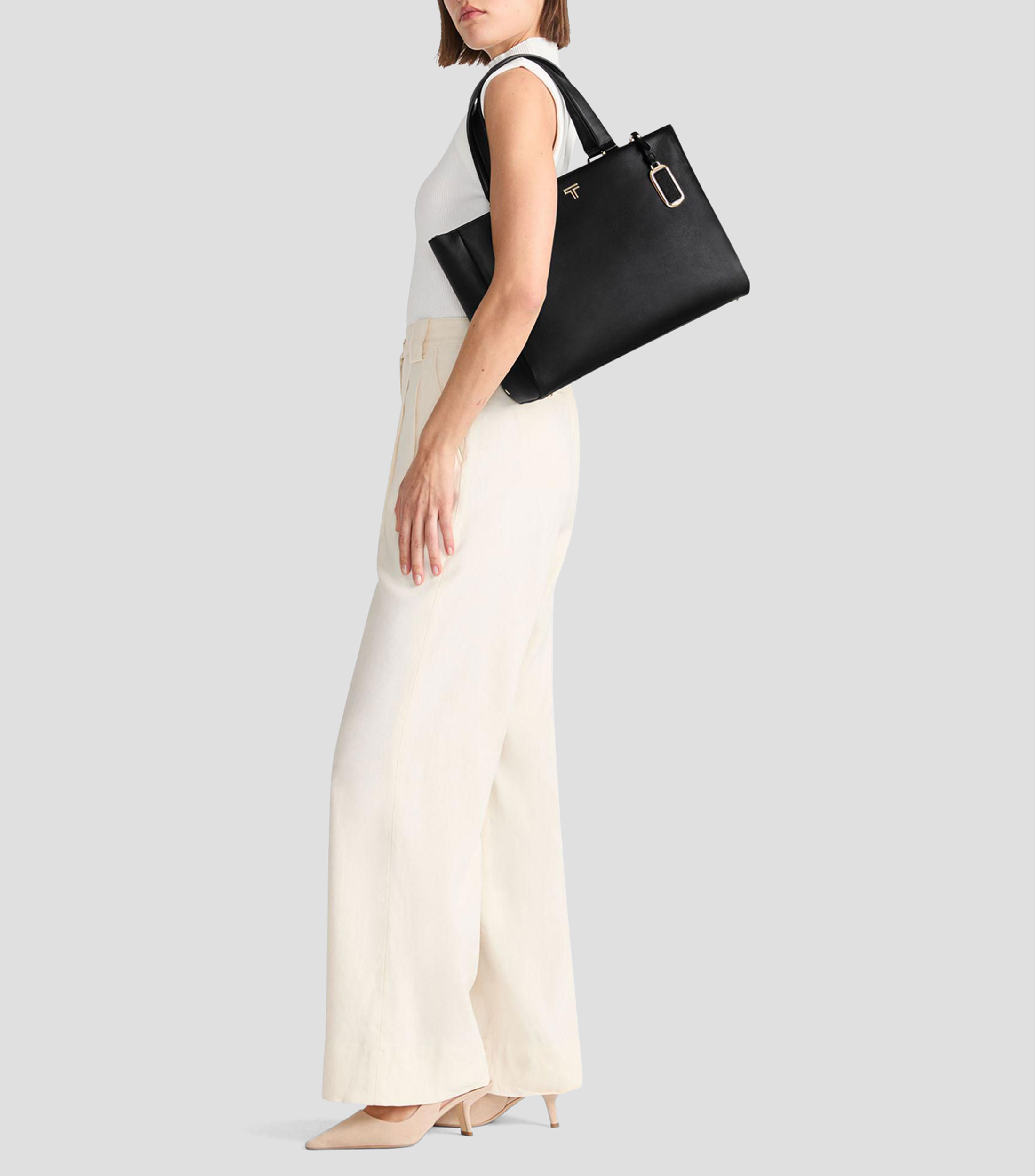 Bolsa tote en piel Vail liso Mujer