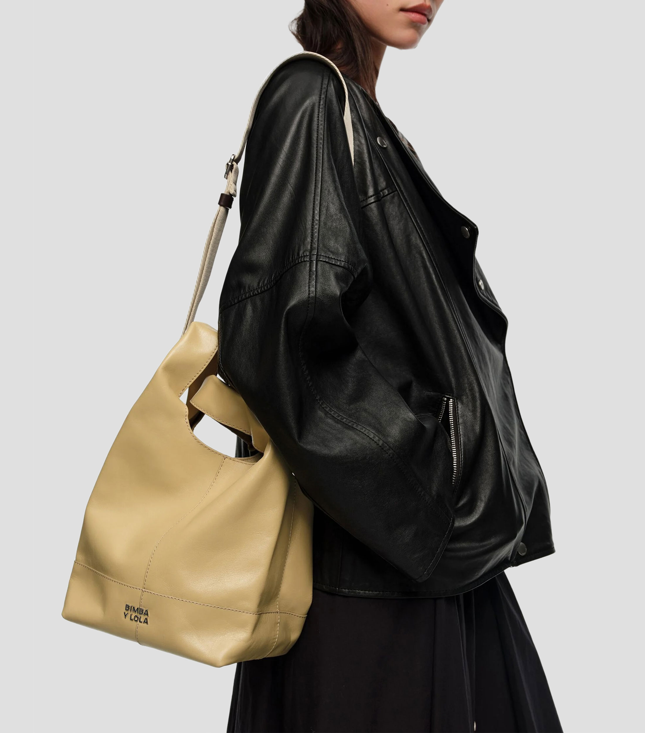 Bolsa paper mediana piel avena Mujer