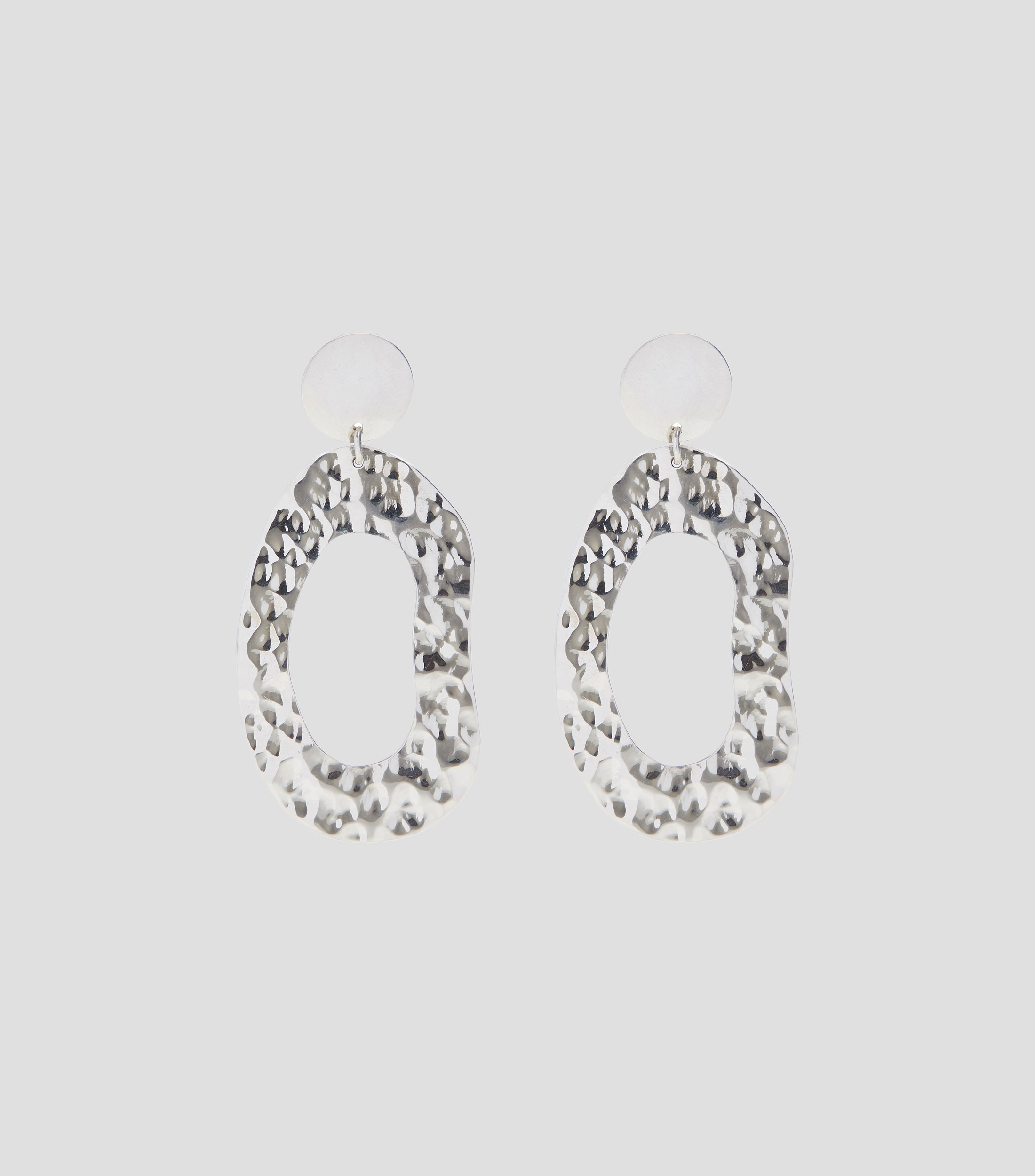 Aretes circulo y ovalo en plata .925 Mujer
