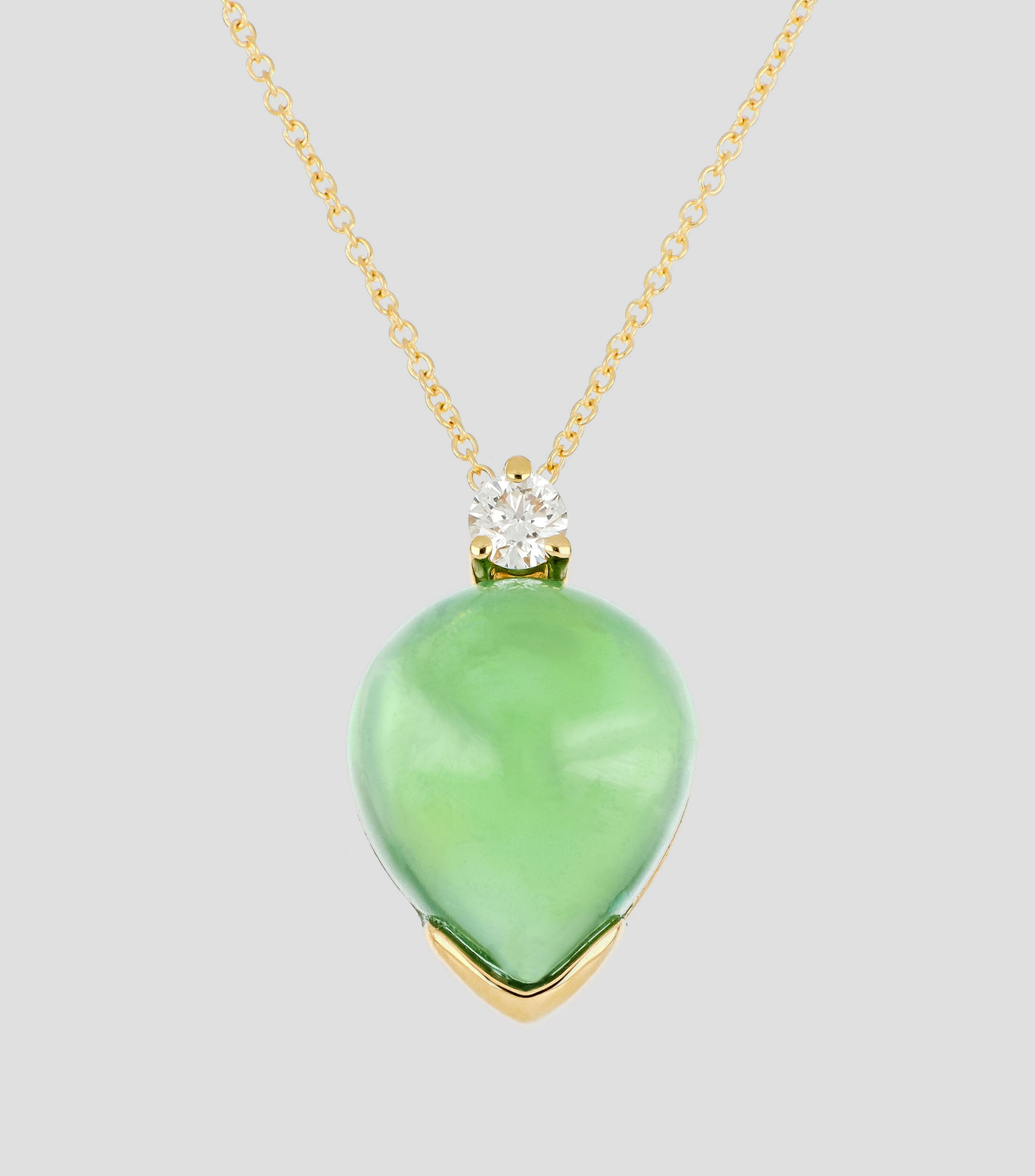 Collar en oro amarillo de 18 Kts con diamante Mujer