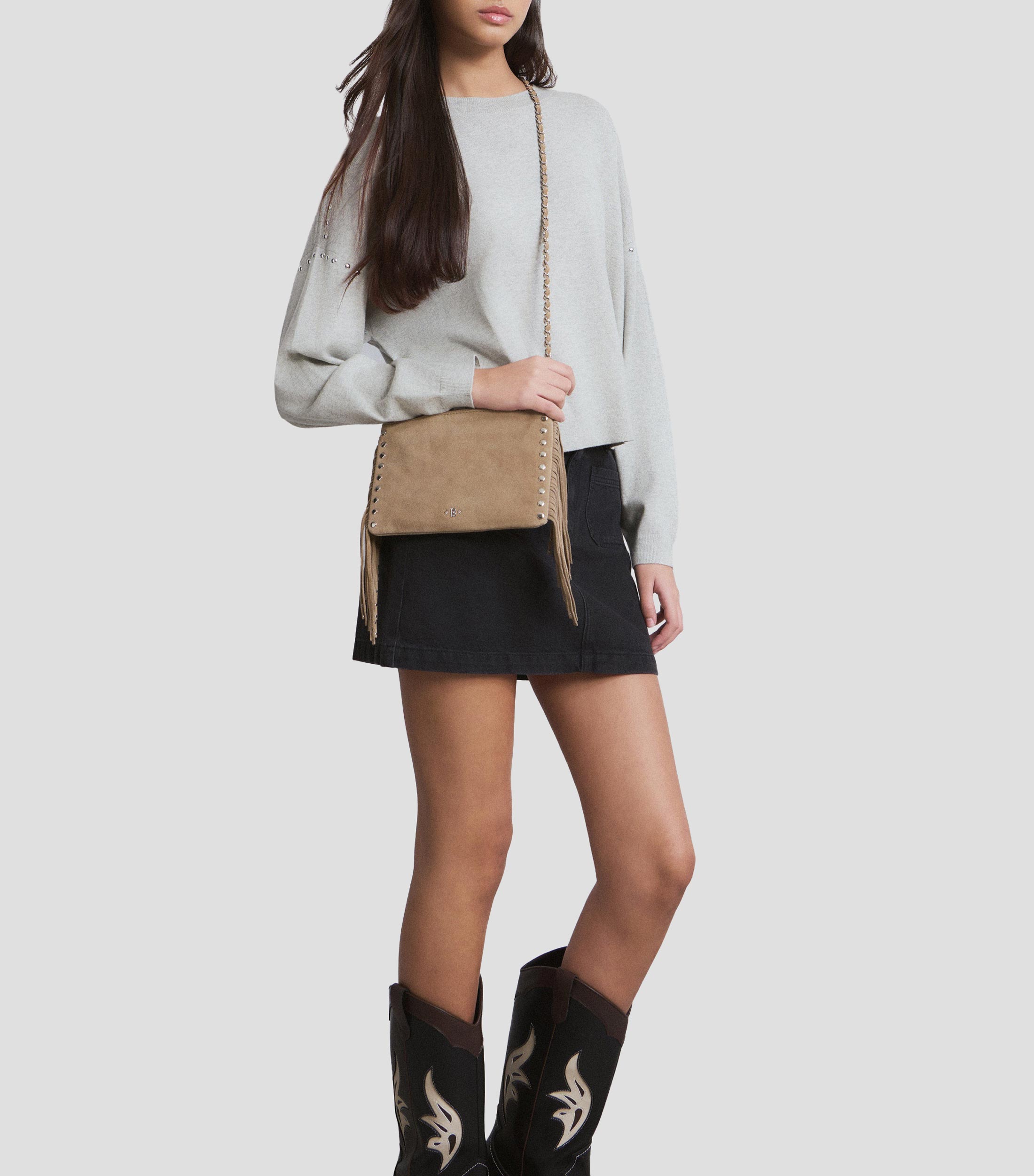 Bolsa crossbody en cuero Mujer