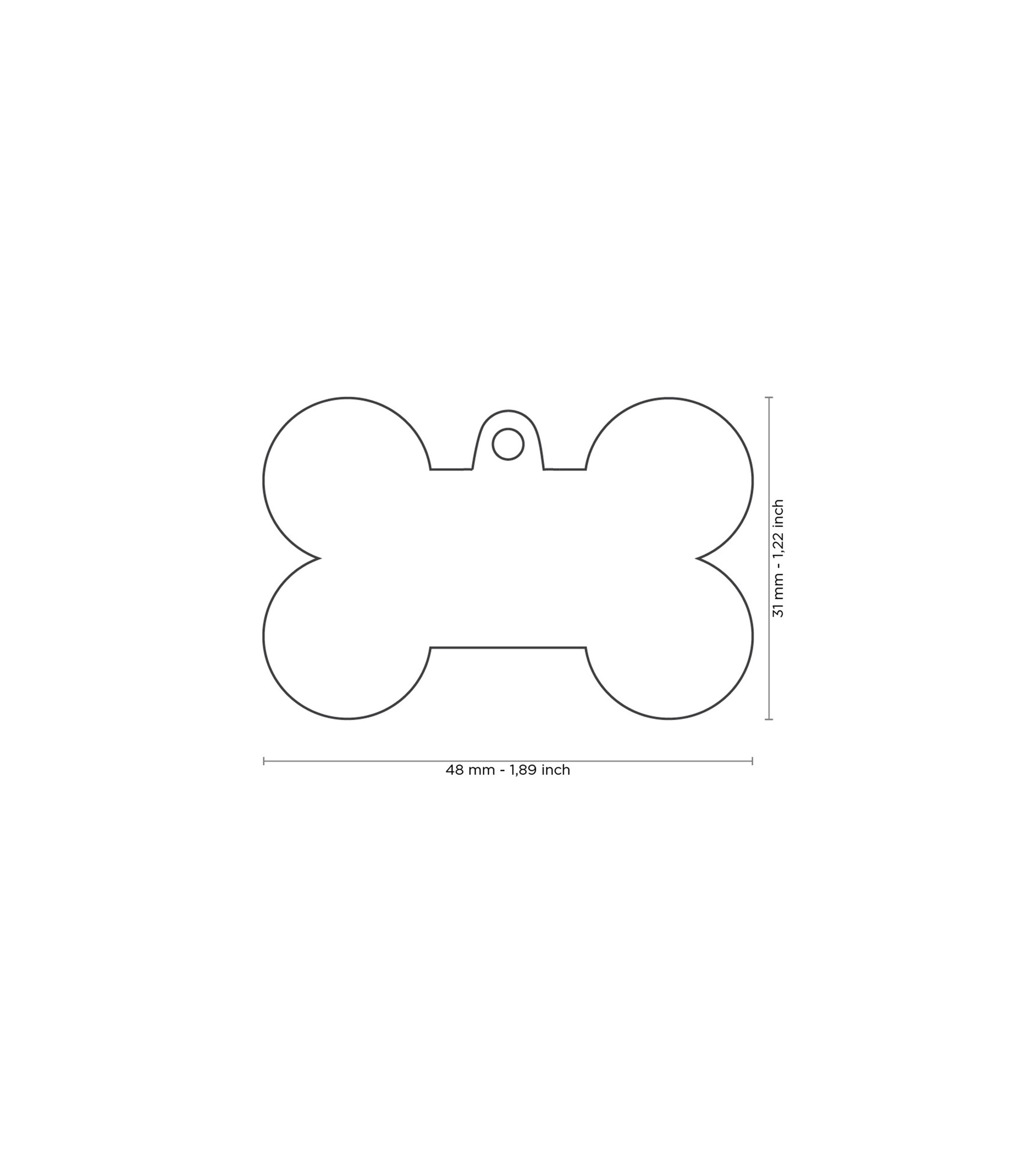 Placa para Mascota Basic Aluminium Hueso en aluminio