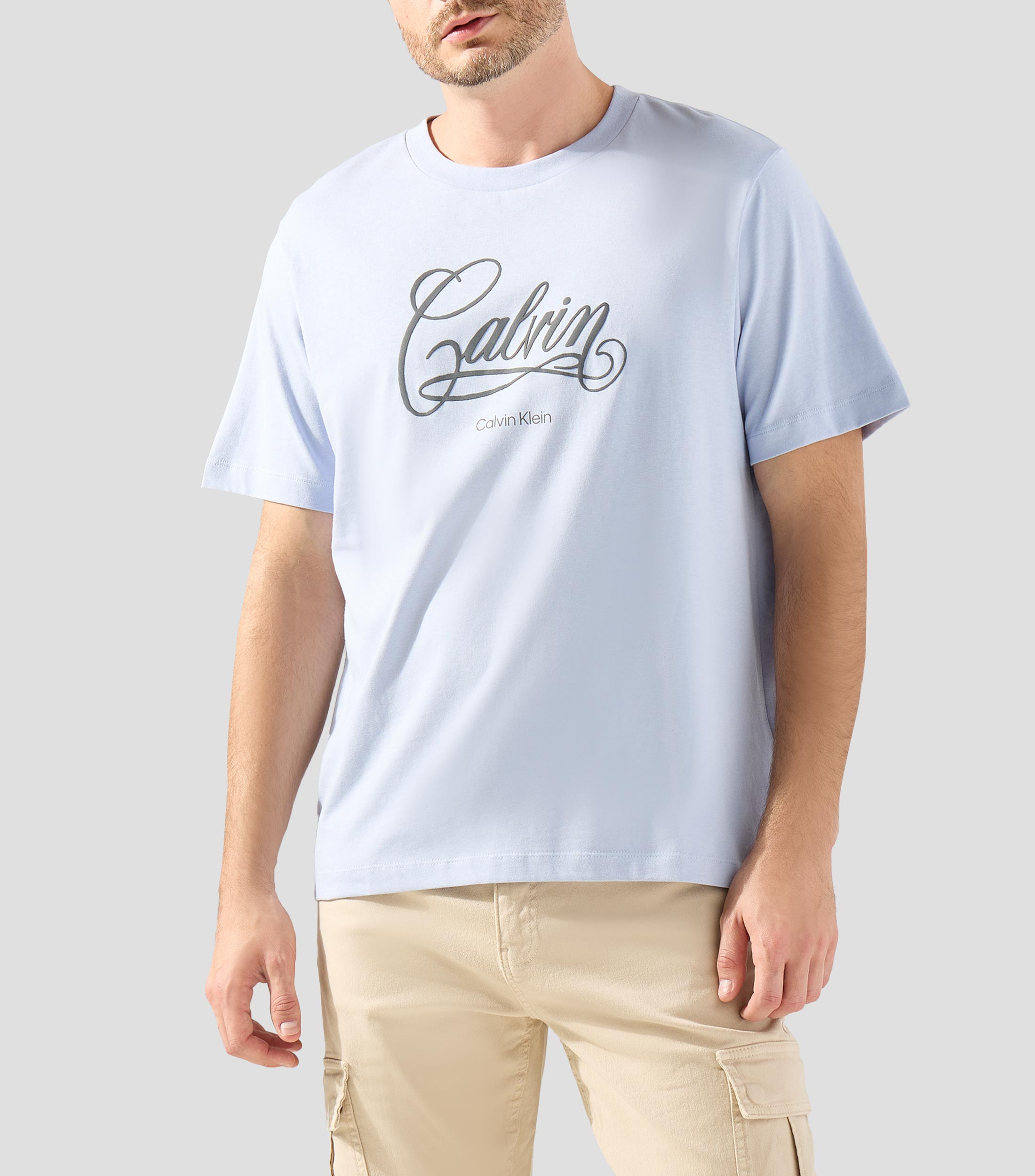 Playera cuello redondo manga corta estampada Hombre