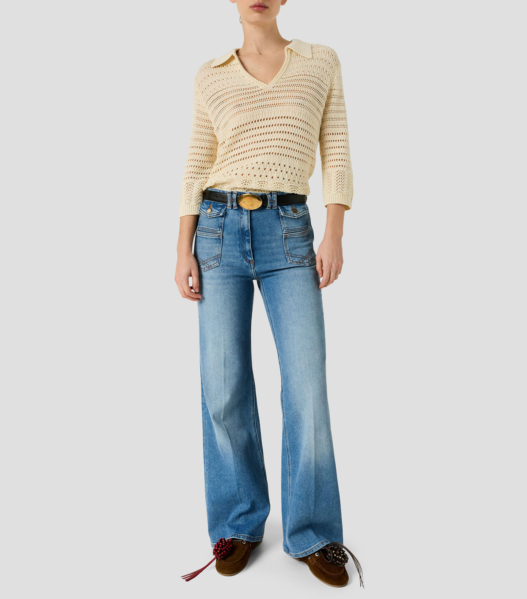 Suéter cuello polo Mujer