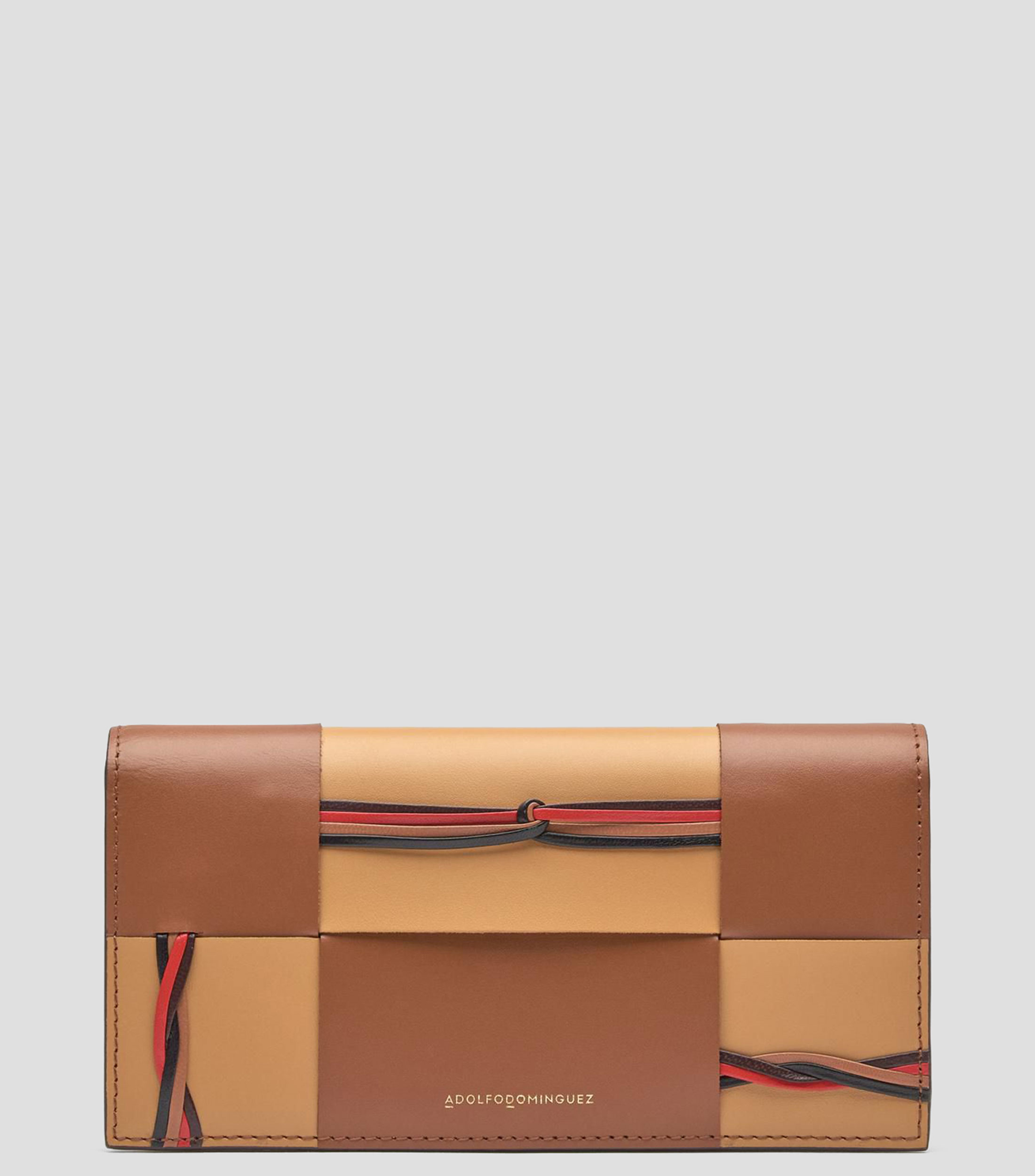 Cartera en piel Horizonte lisa Mujer
