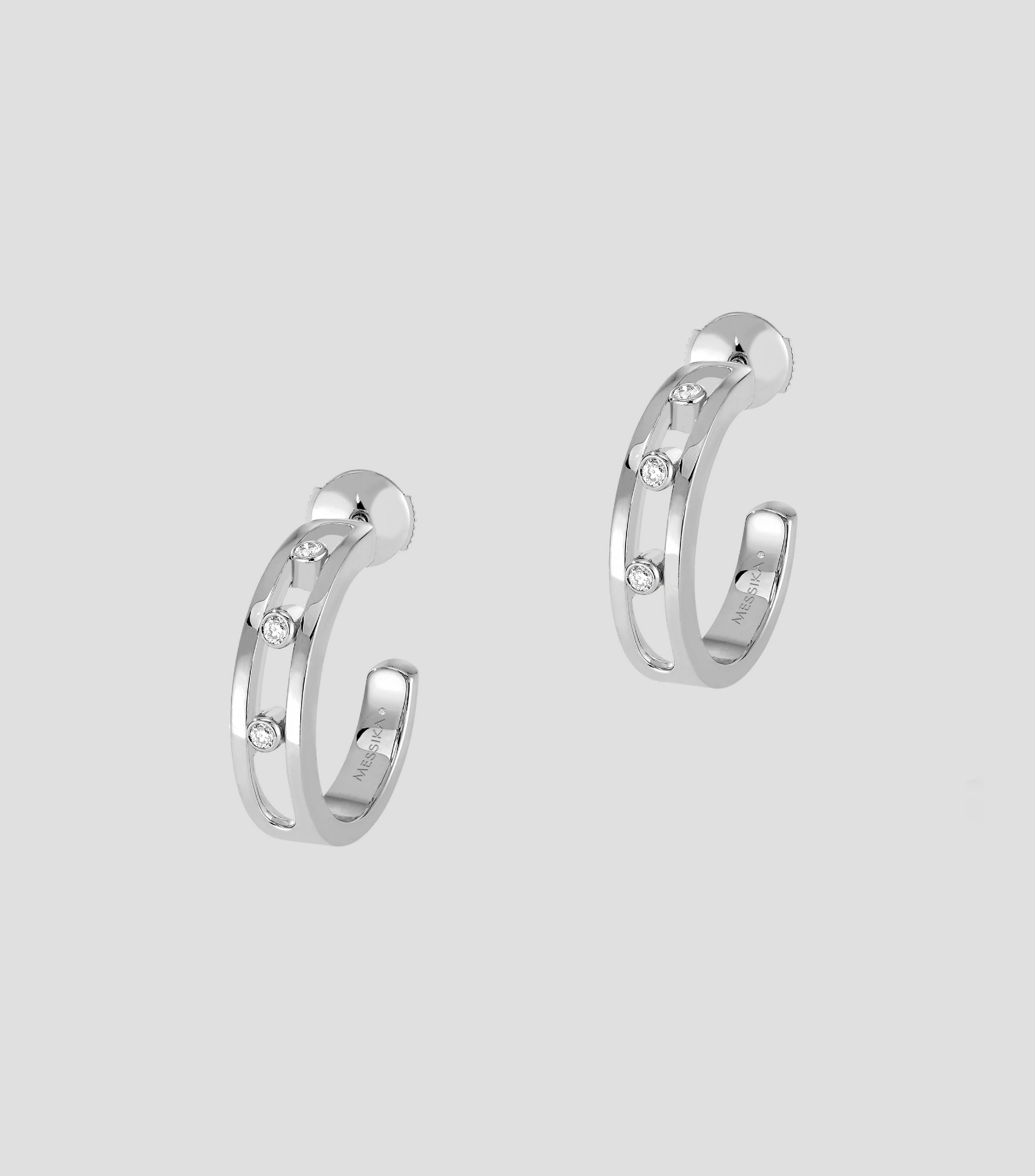 Aretes en oro blanco 18 Kts Mujer