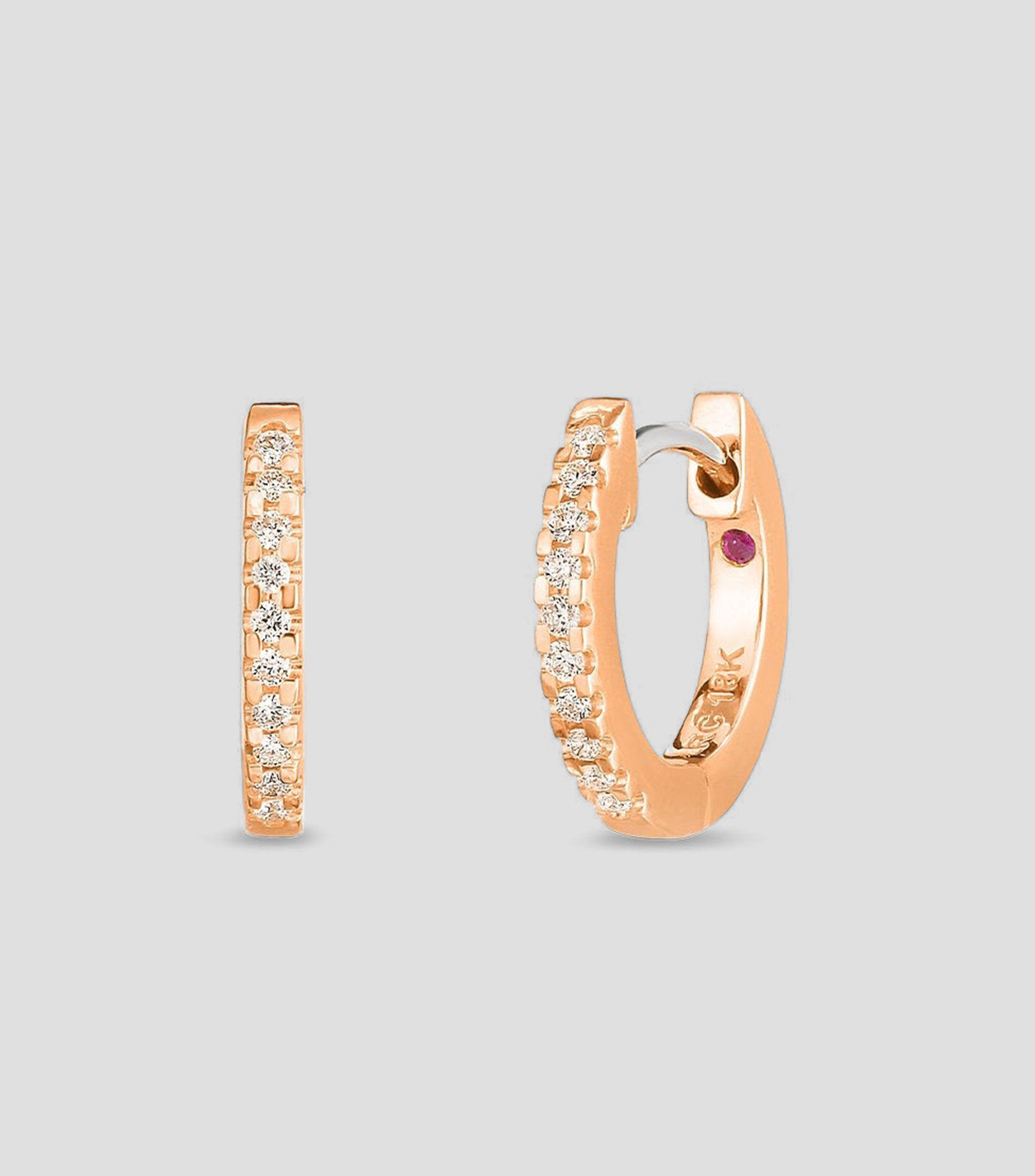 Aretes de aro en Oro rosa Mujer