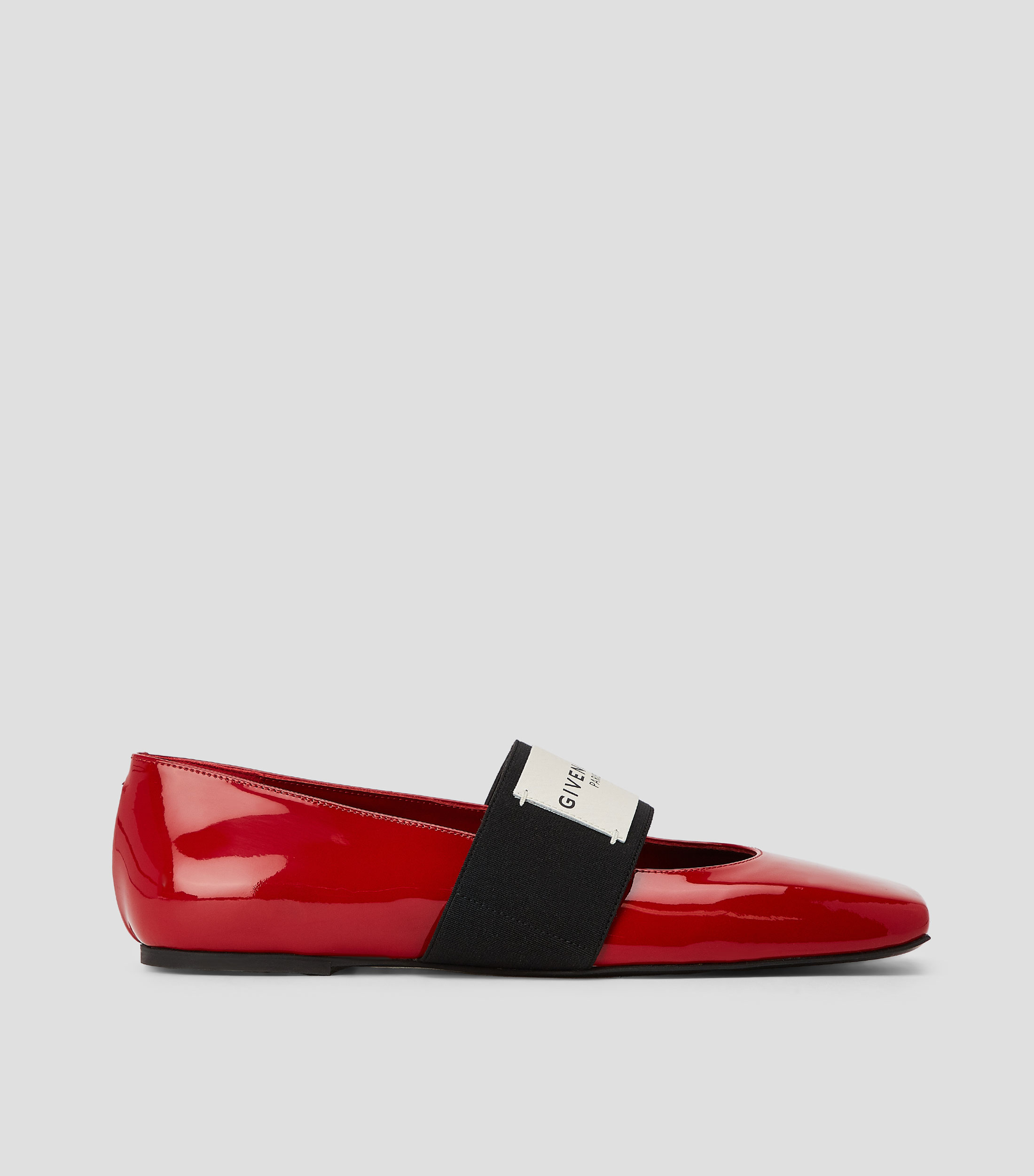 Flats Sliced Square en piel con cinta Mujer