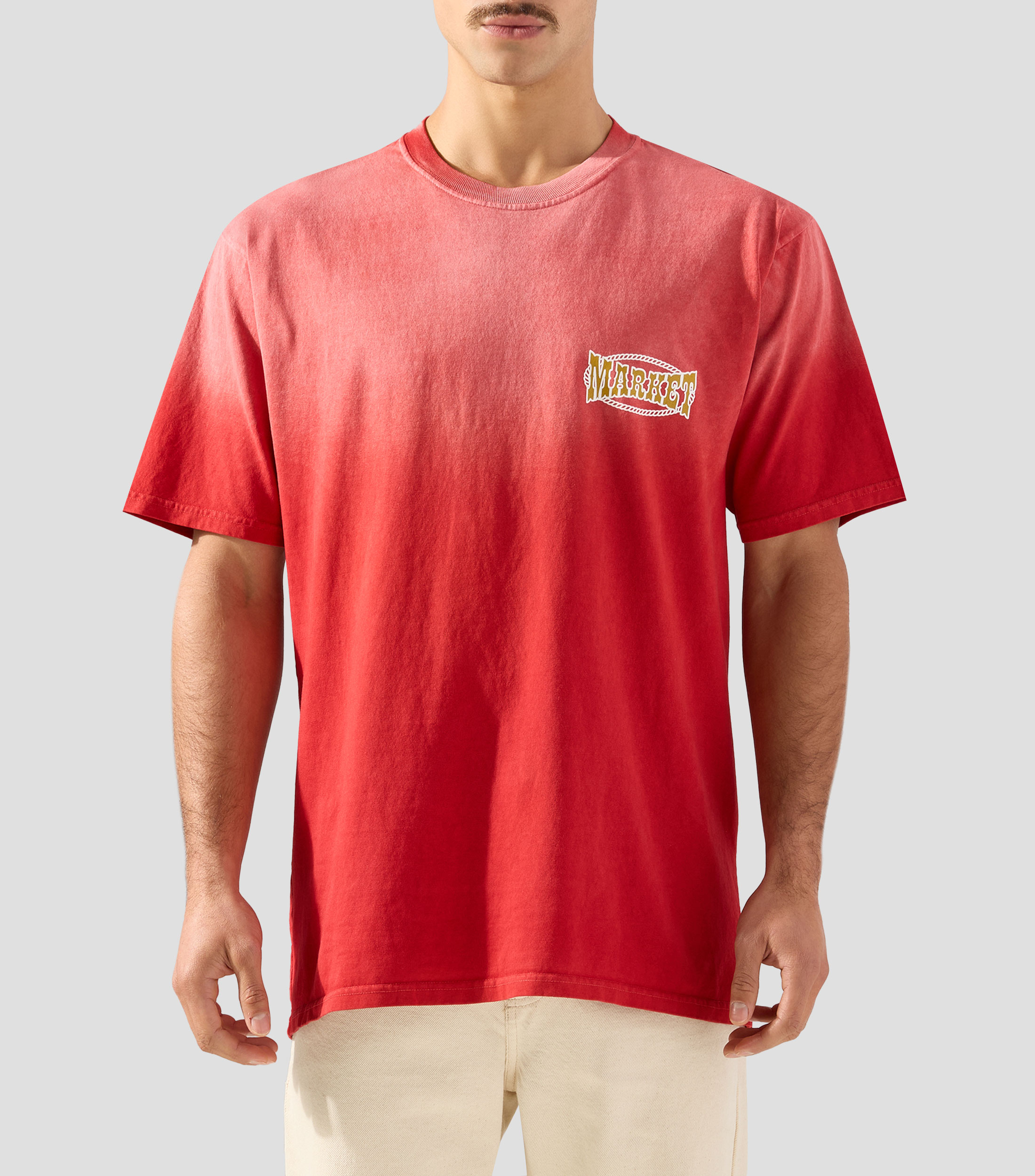 Playera cuello redondo manga corta con estampado Hombre