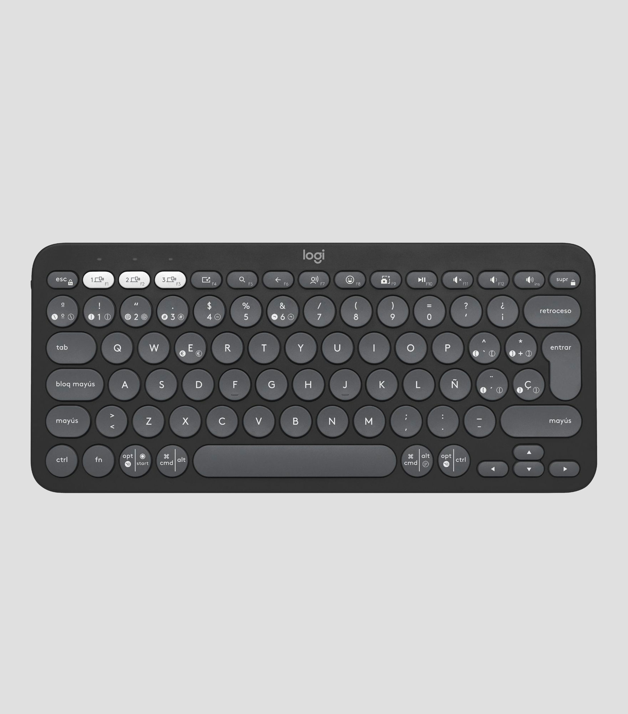 Teclado Inalámbrico Pebble Keys 2 K380s Bluetooth Grafito
