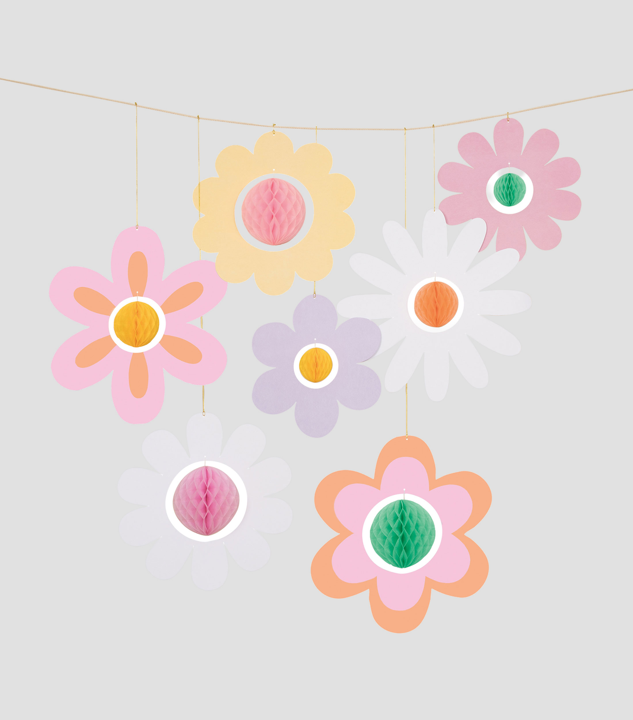 Set 7 Adornos colgantes Groovy Flower