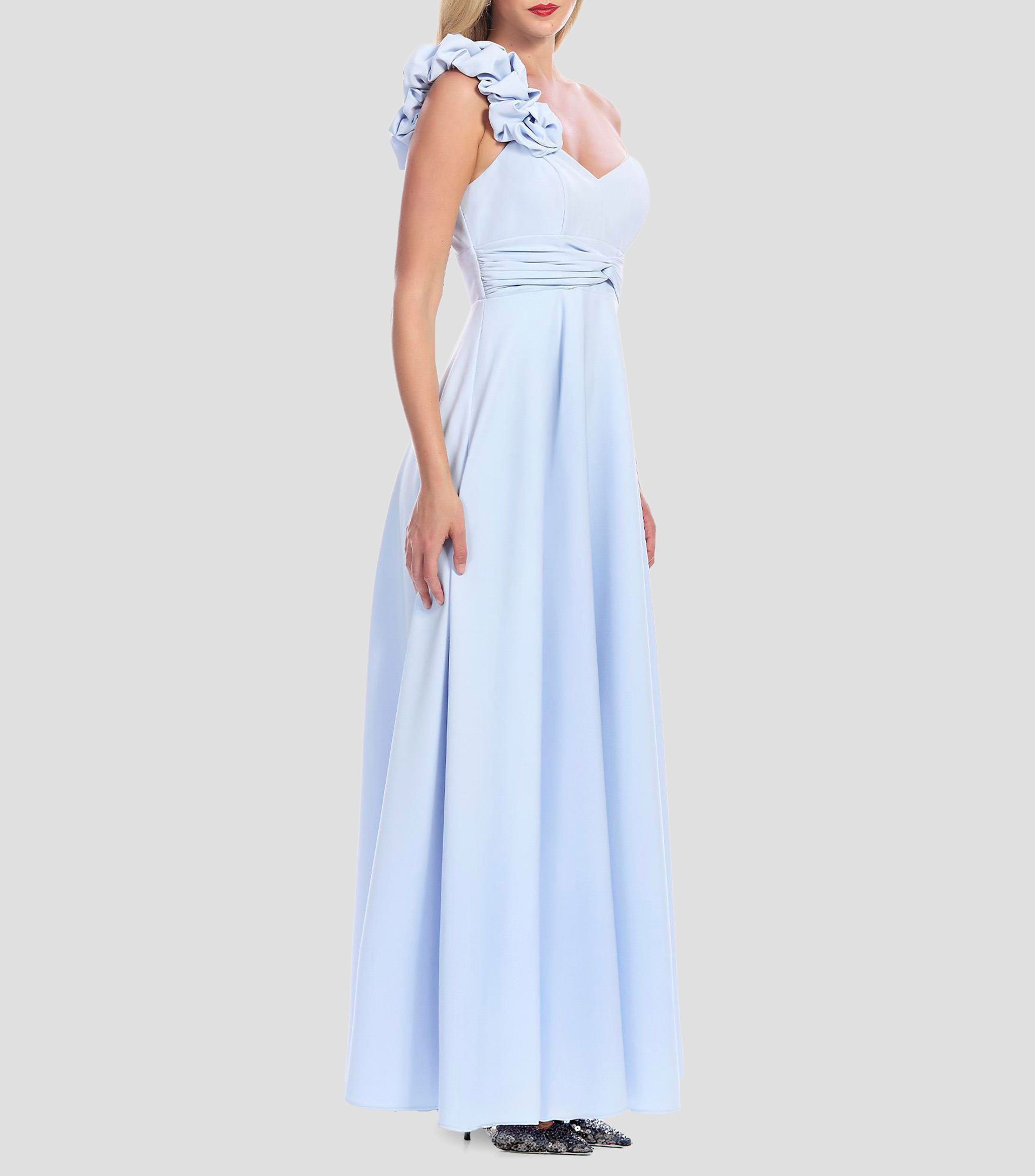 Vestido de fiesta largo liso Mujer