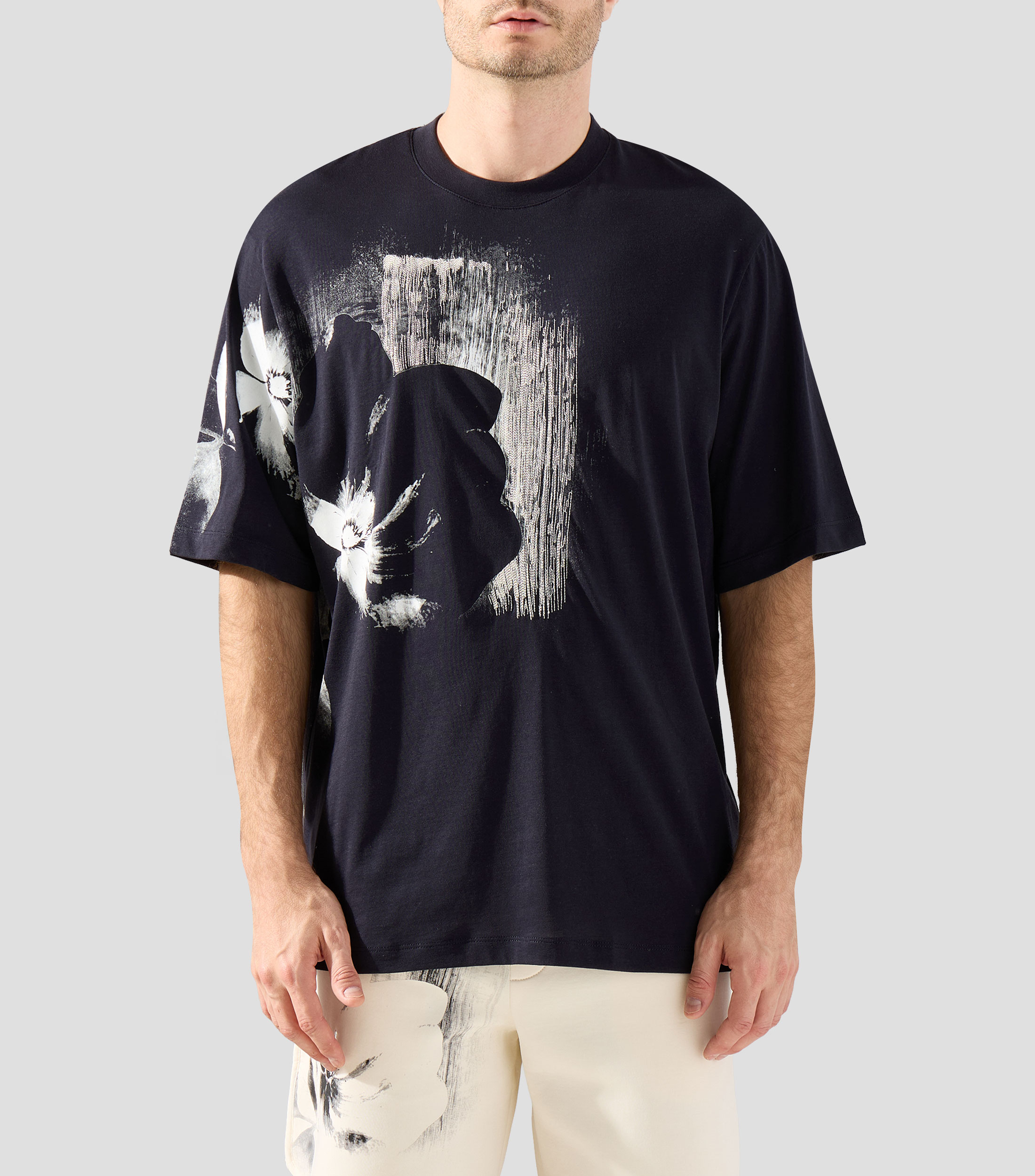 Playera cuello redondo manga corta estampado Hombre