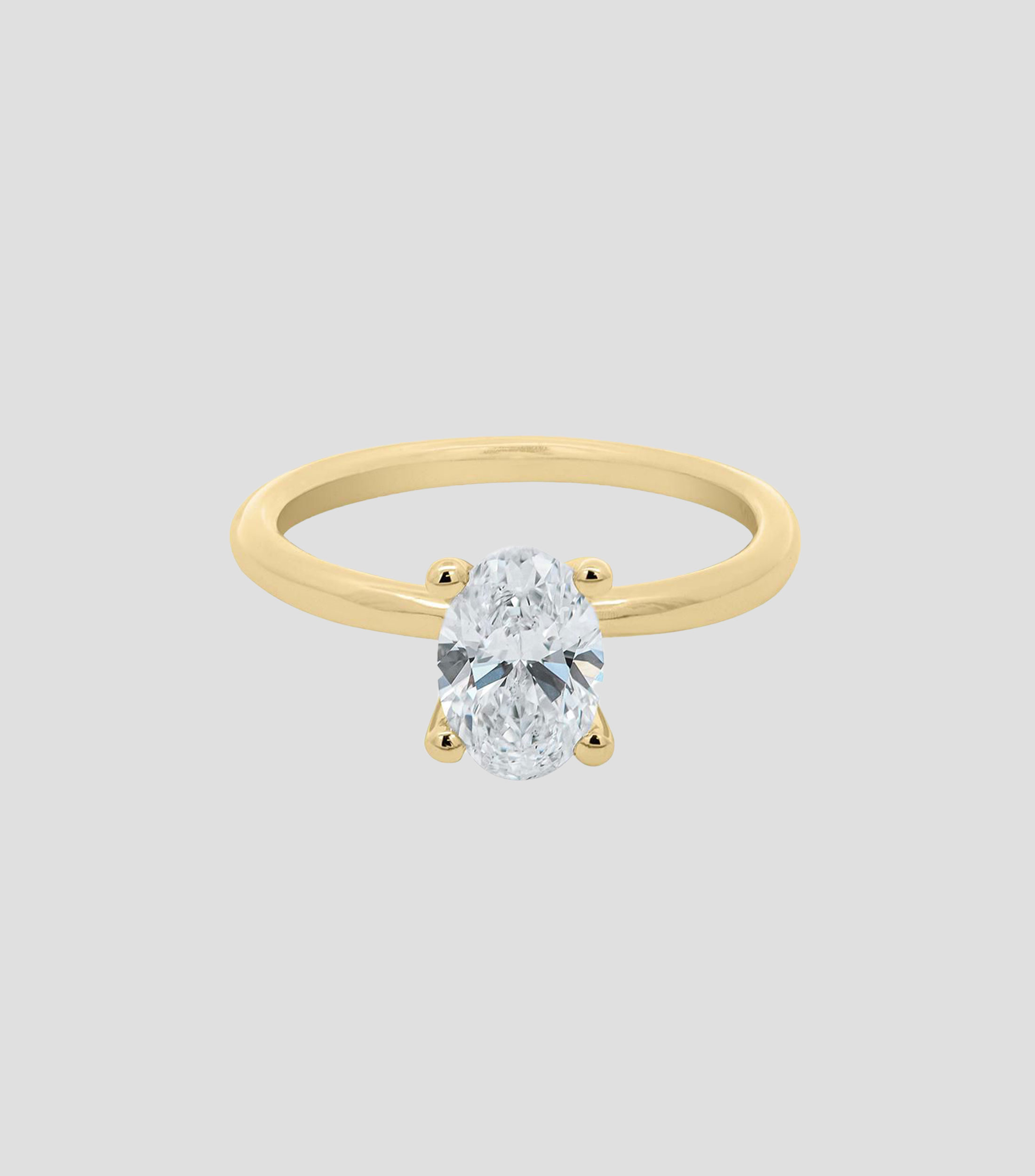Anillo solitario en oro amarillo 14 kilates con diamante Mujer