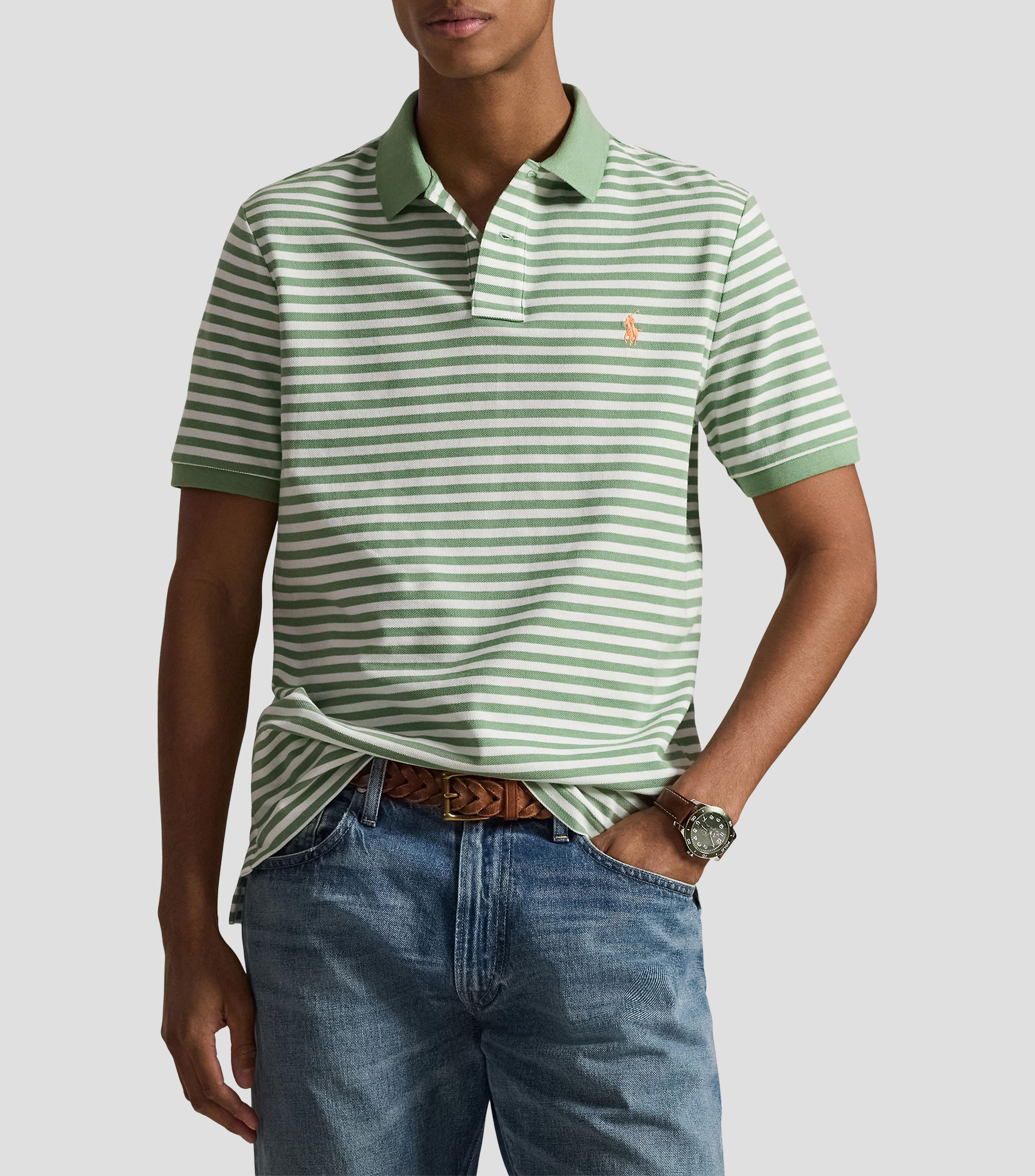 Playera tipo polo rayas manga corta Hombre