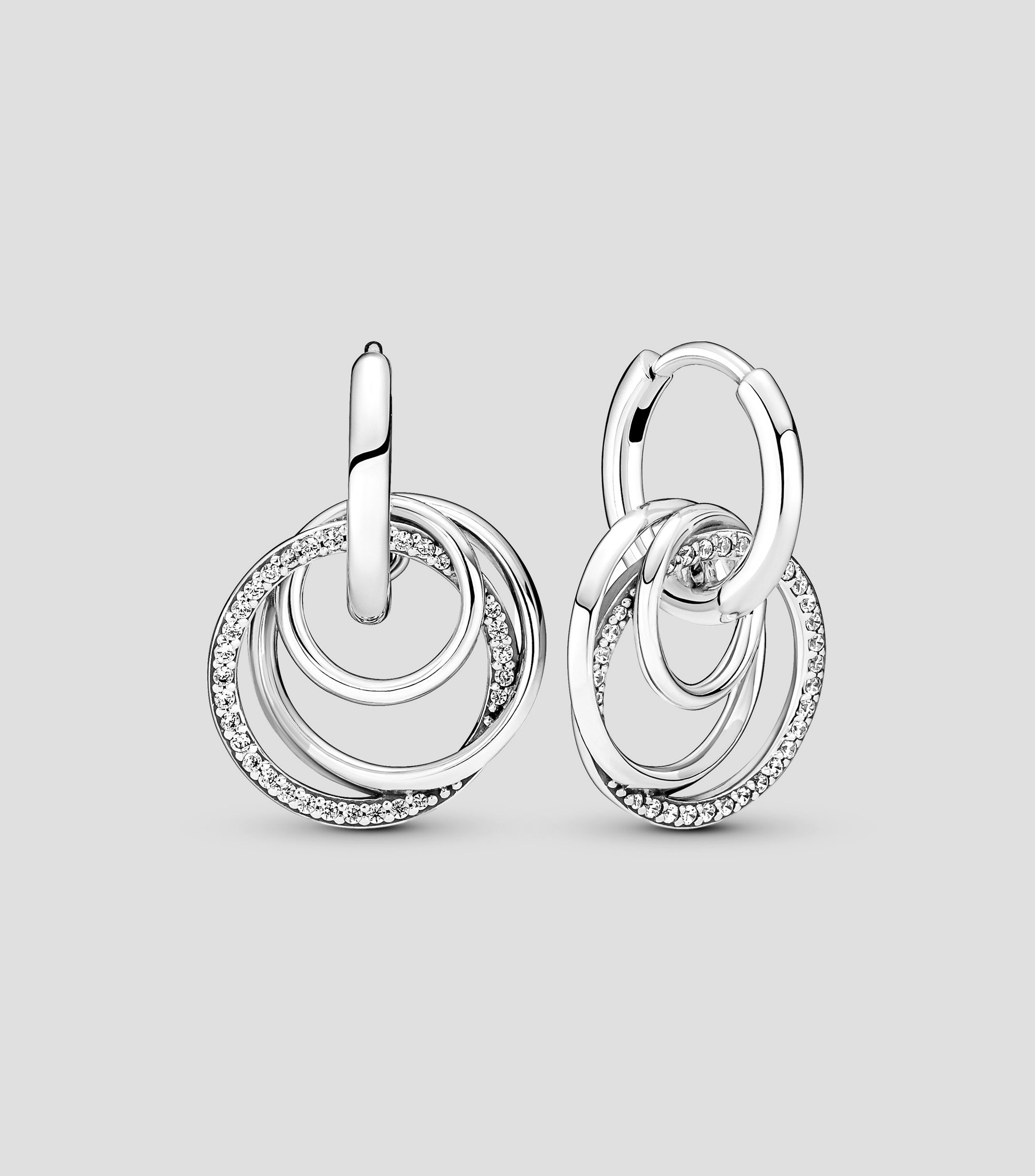 Aretes en Plata con Zirconias Cúbicas Familia por Siempre Mujer