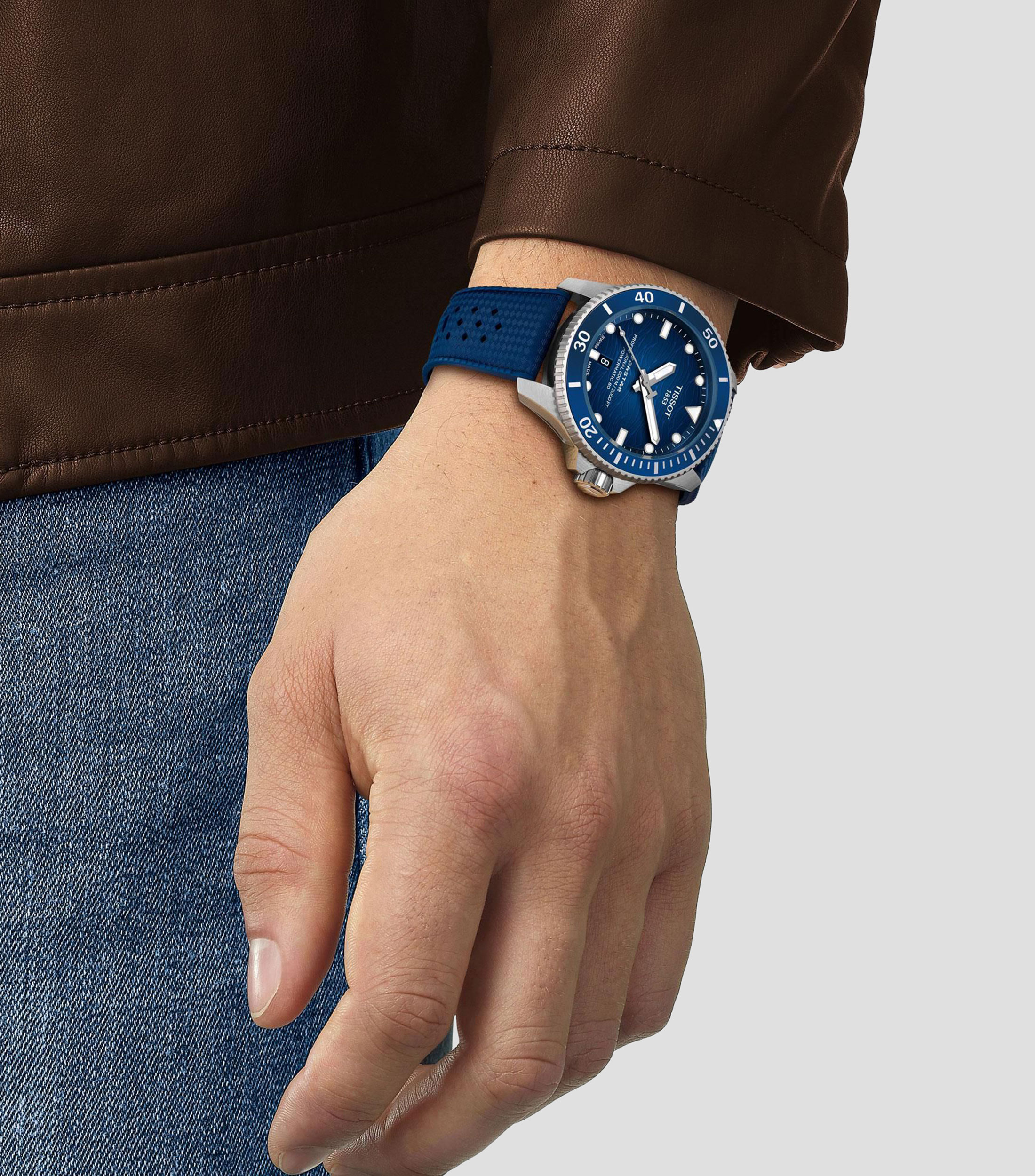 Reloj para hombre Seastar Deportivo Plateado, Azul