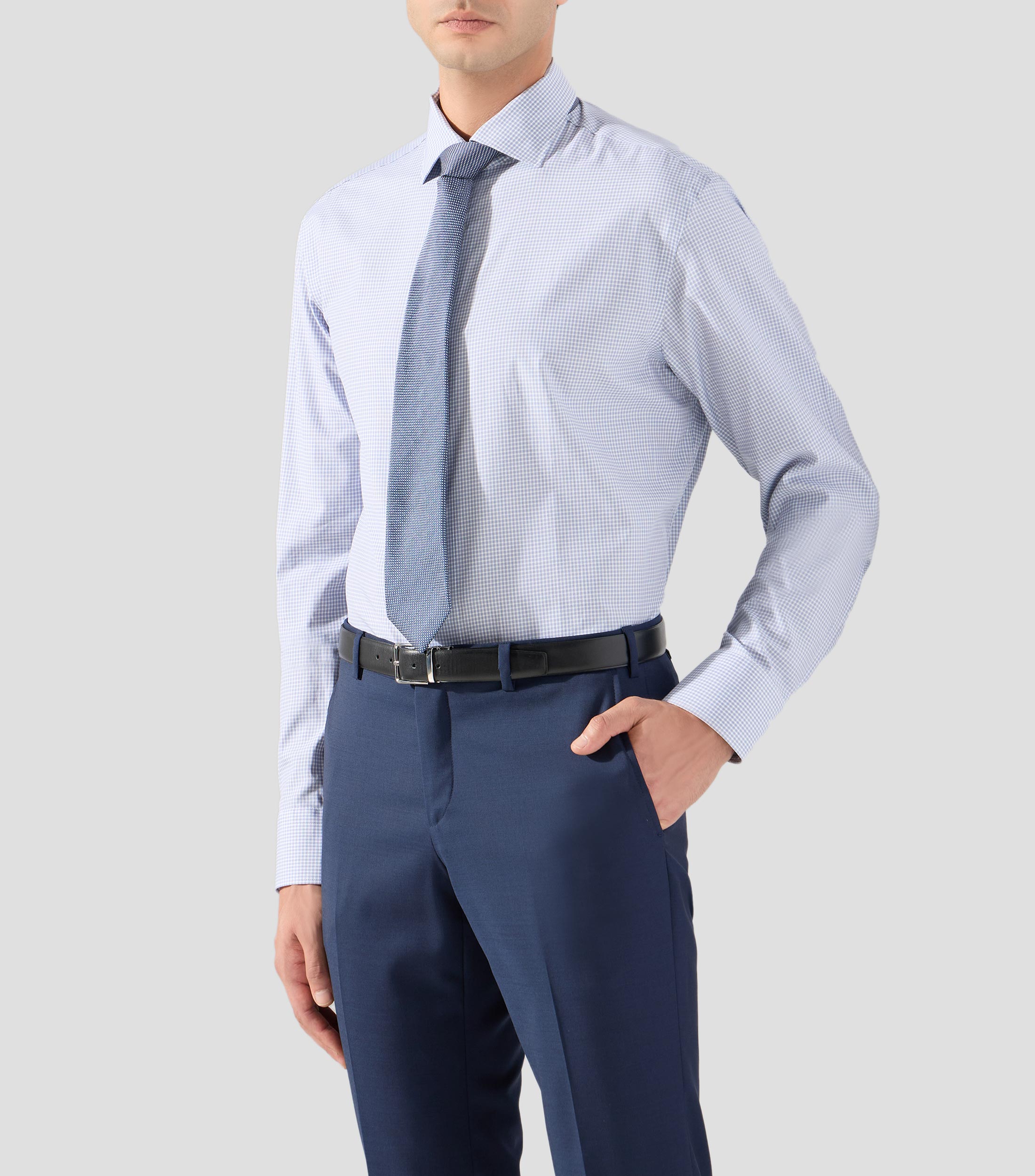 Camisa de vestir cuadros manga larga Hombre