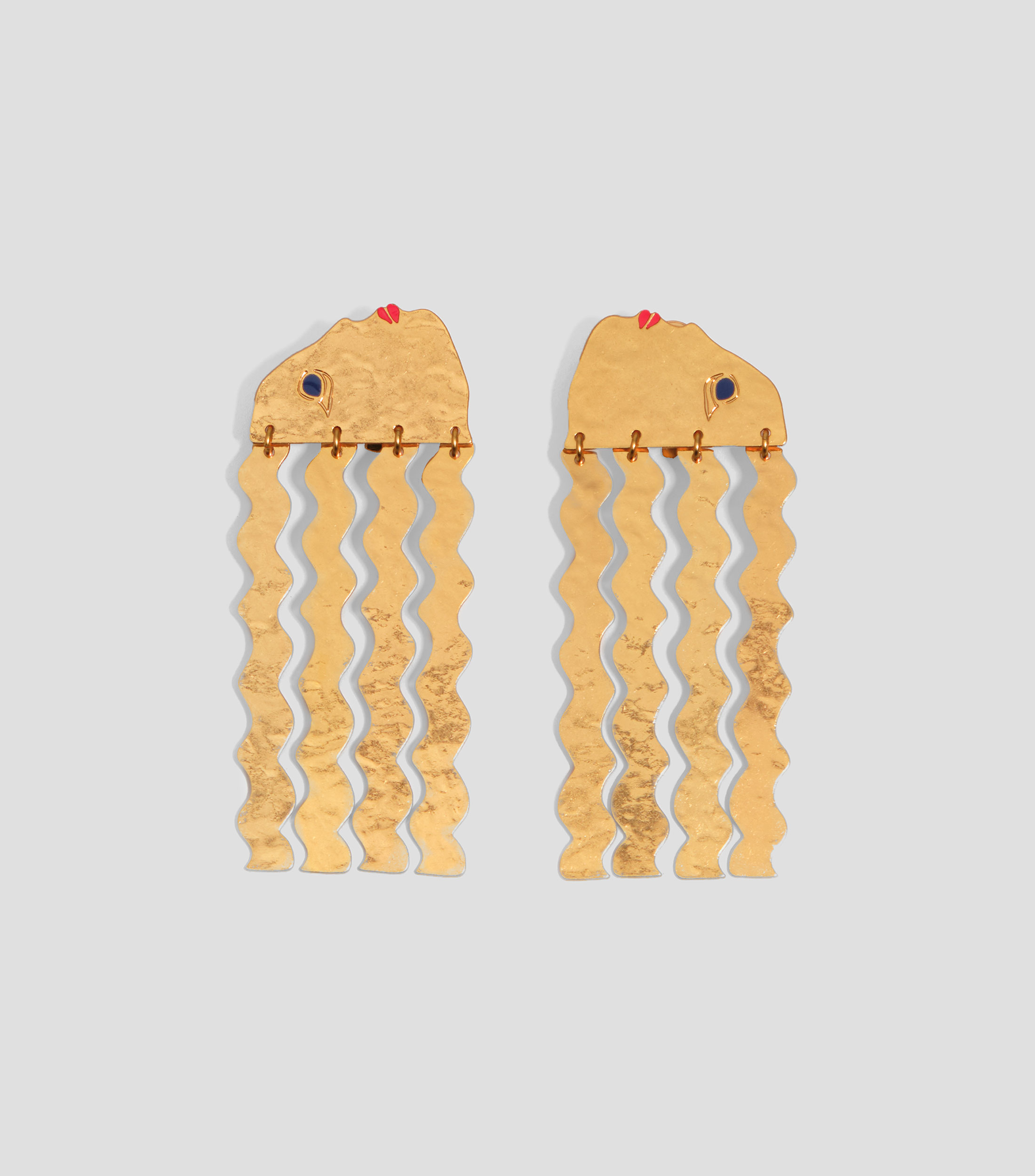 Aretes siluetas dorado mate Mujer