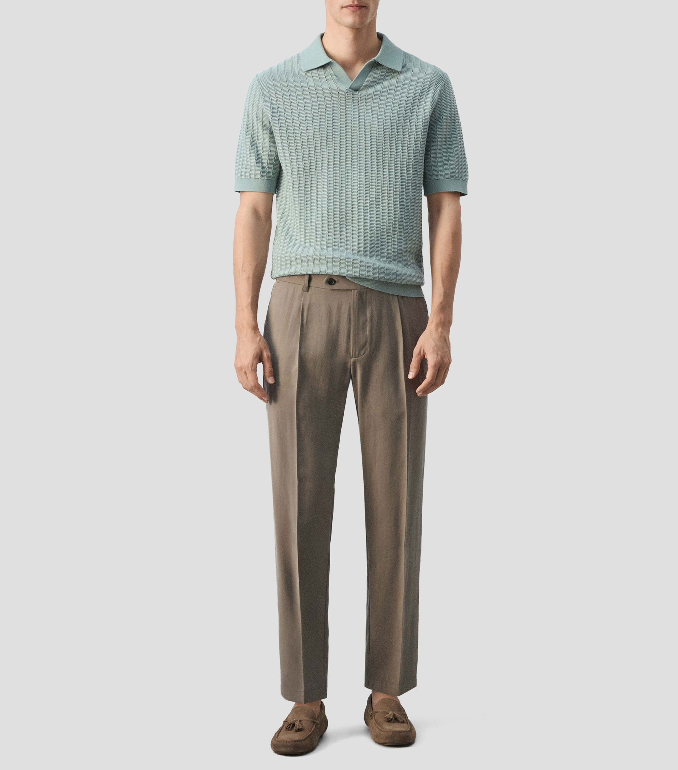 Playera tipo Polo manga corta liso Hombre