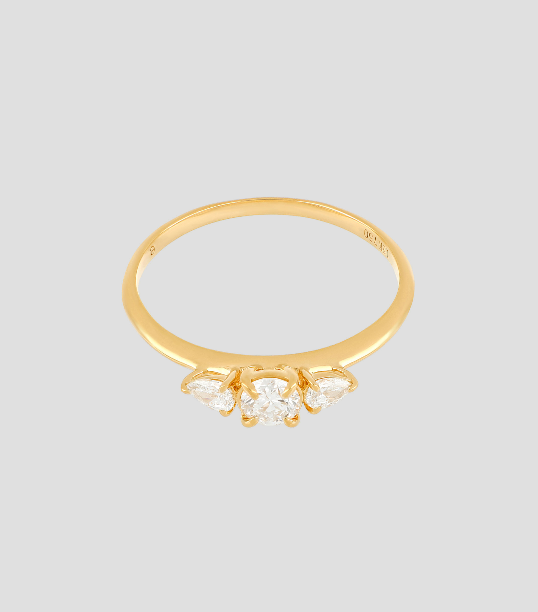 Anillo en oro amarillo de 18 Kilates con diamantes Mujer