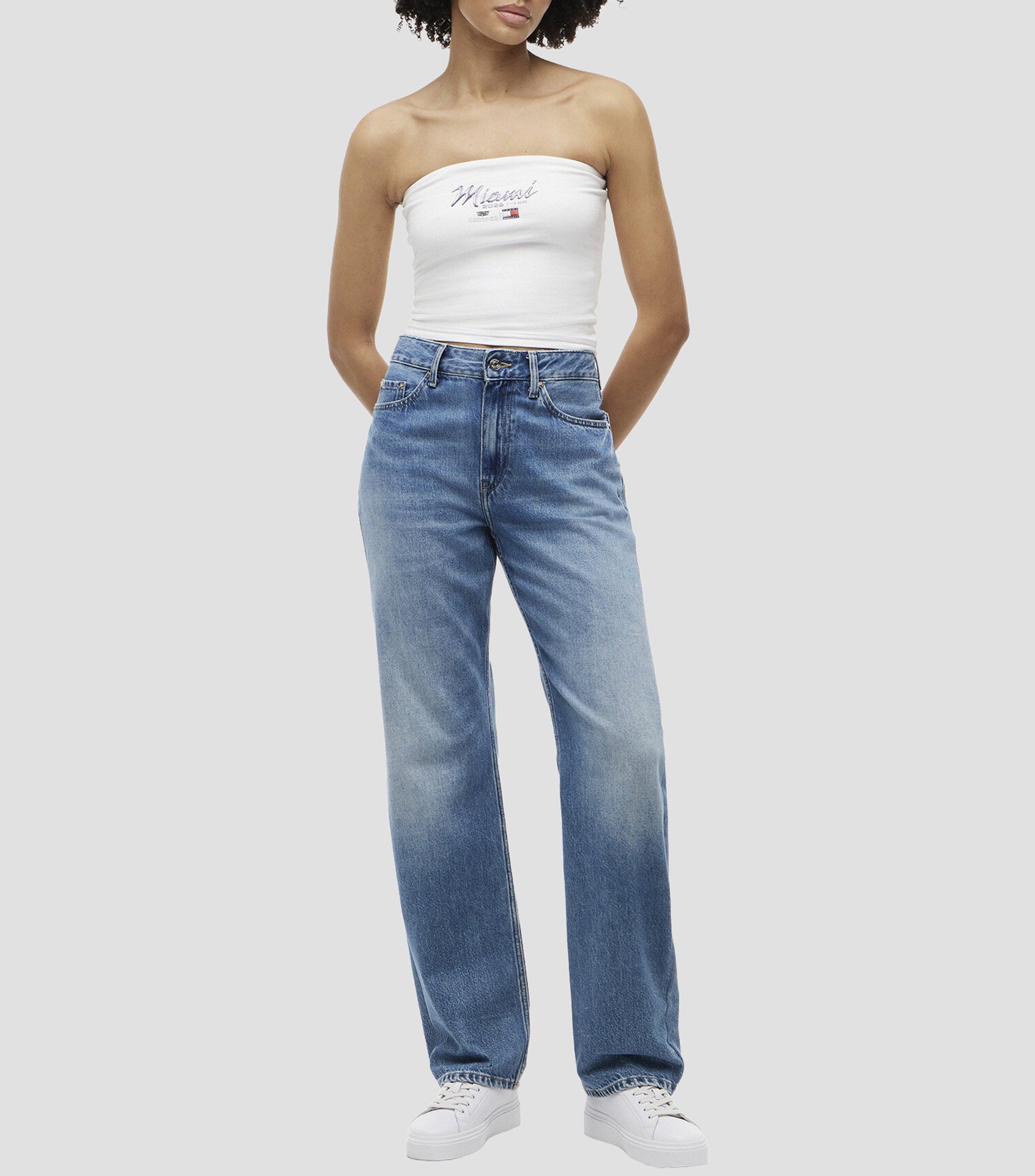 Top con estampado sin mangas Mujer