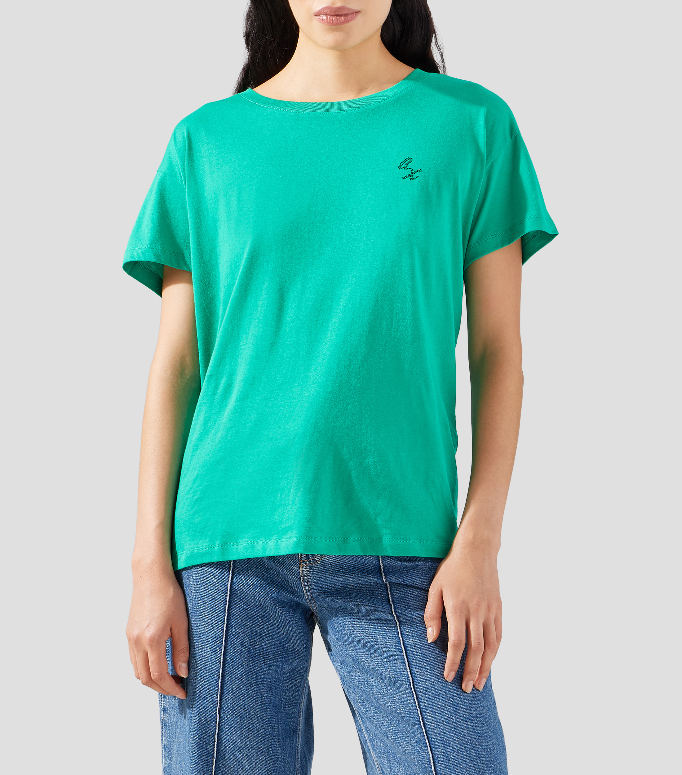 Playera cuello redondo manga corta lisa Mujer
