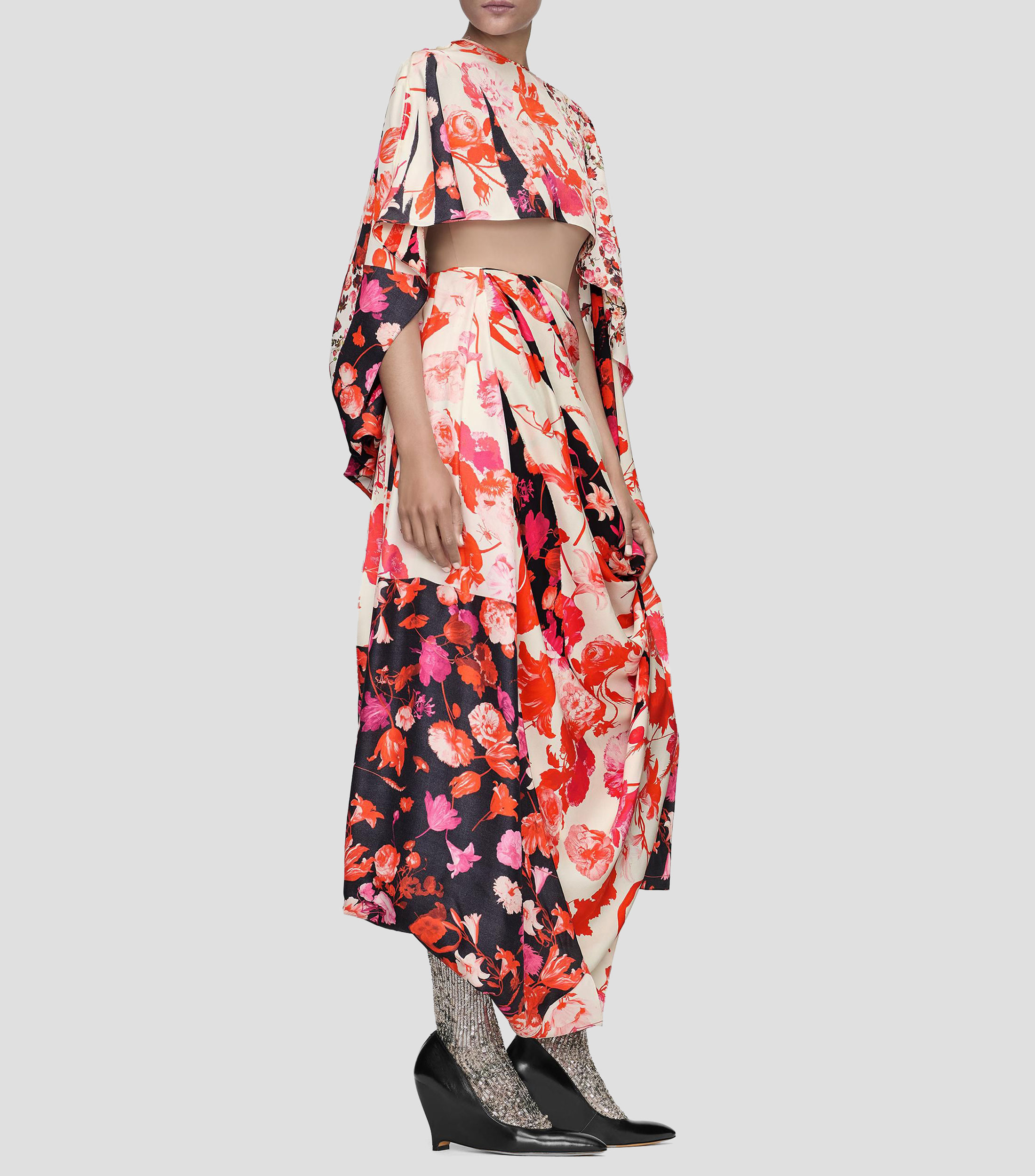 Vestido largo estampado floral Mujer