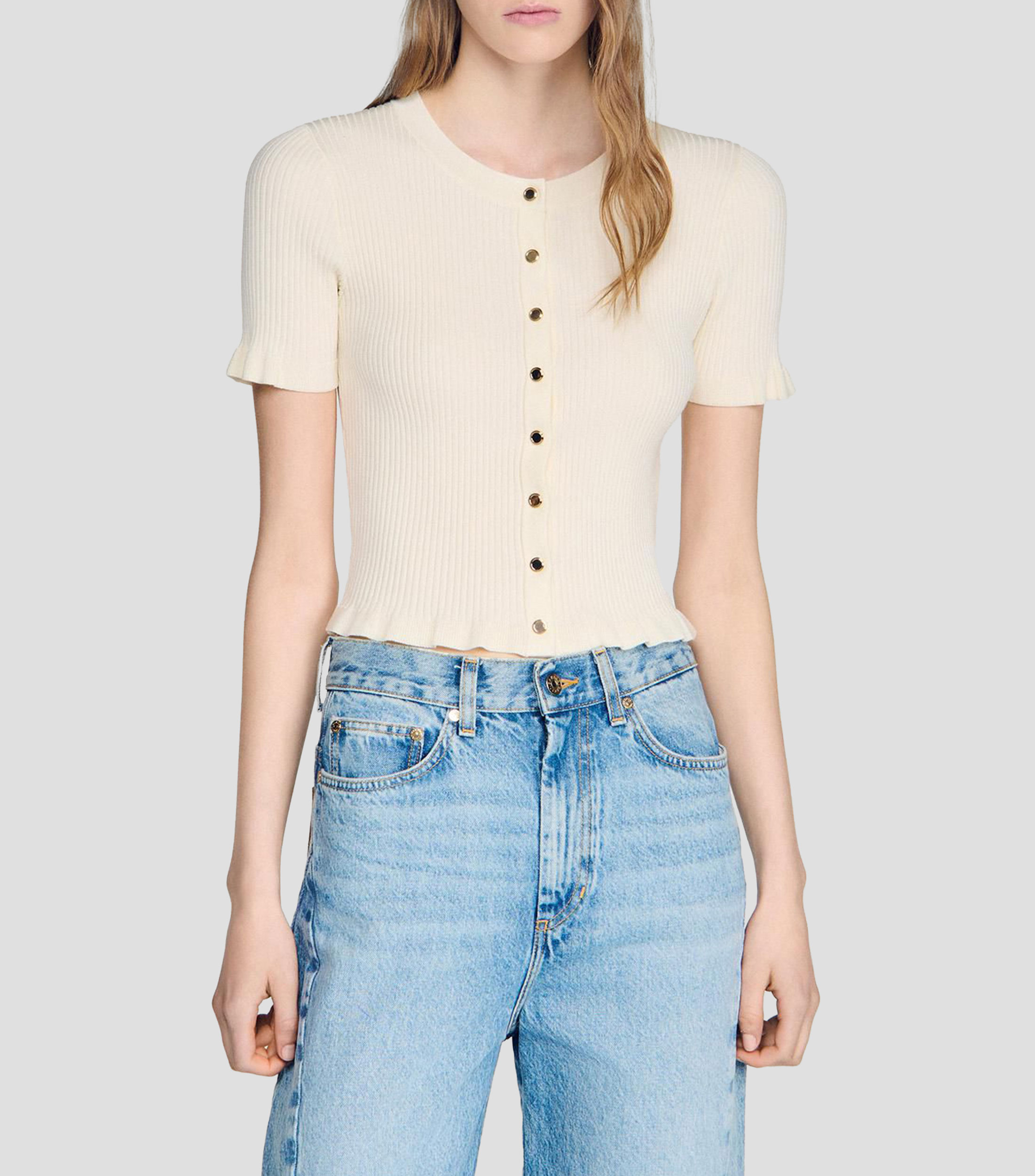 Blusa manga corta lisa Mujer