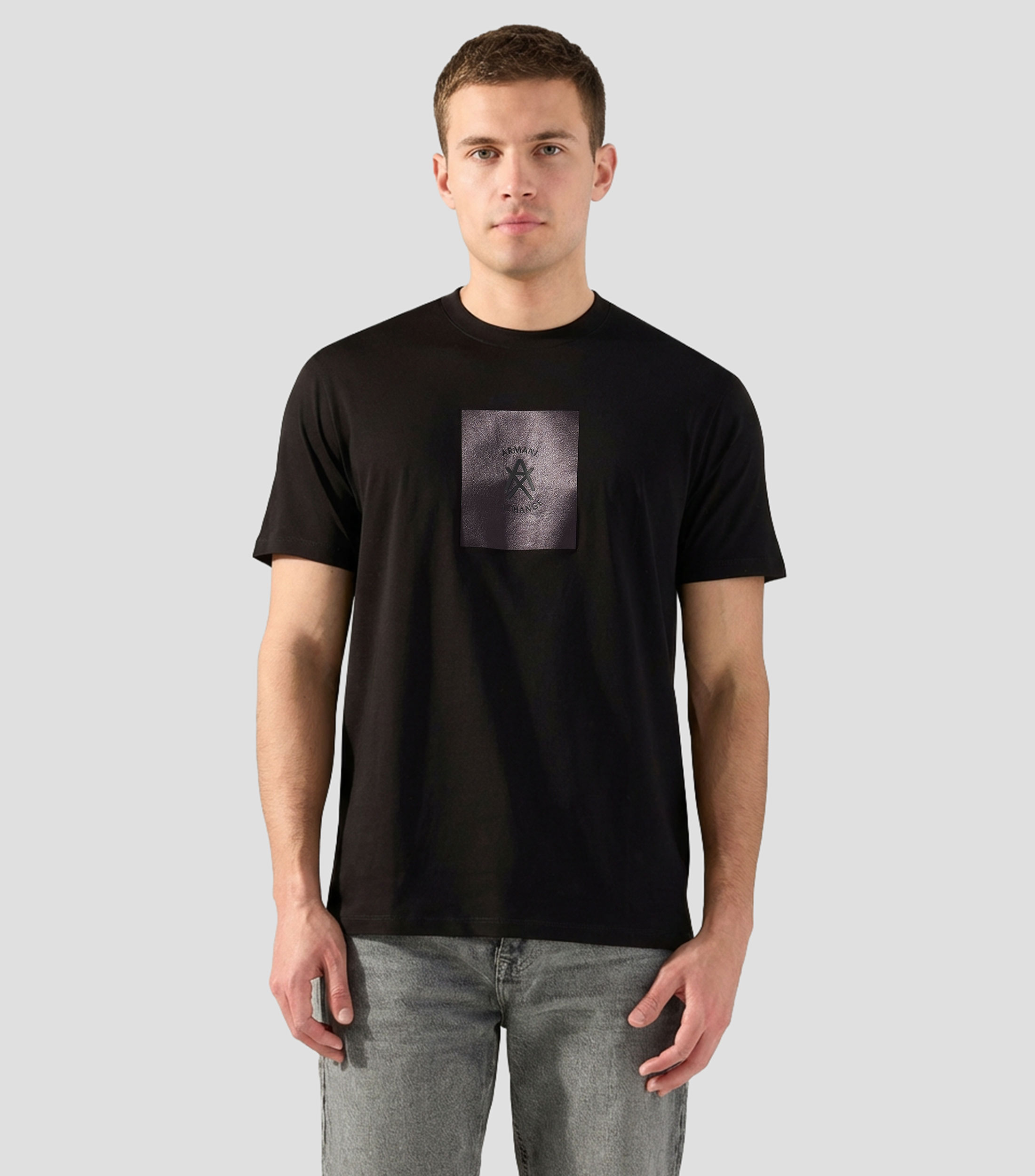 Playera cuello redondo manga corta estampada Hombre