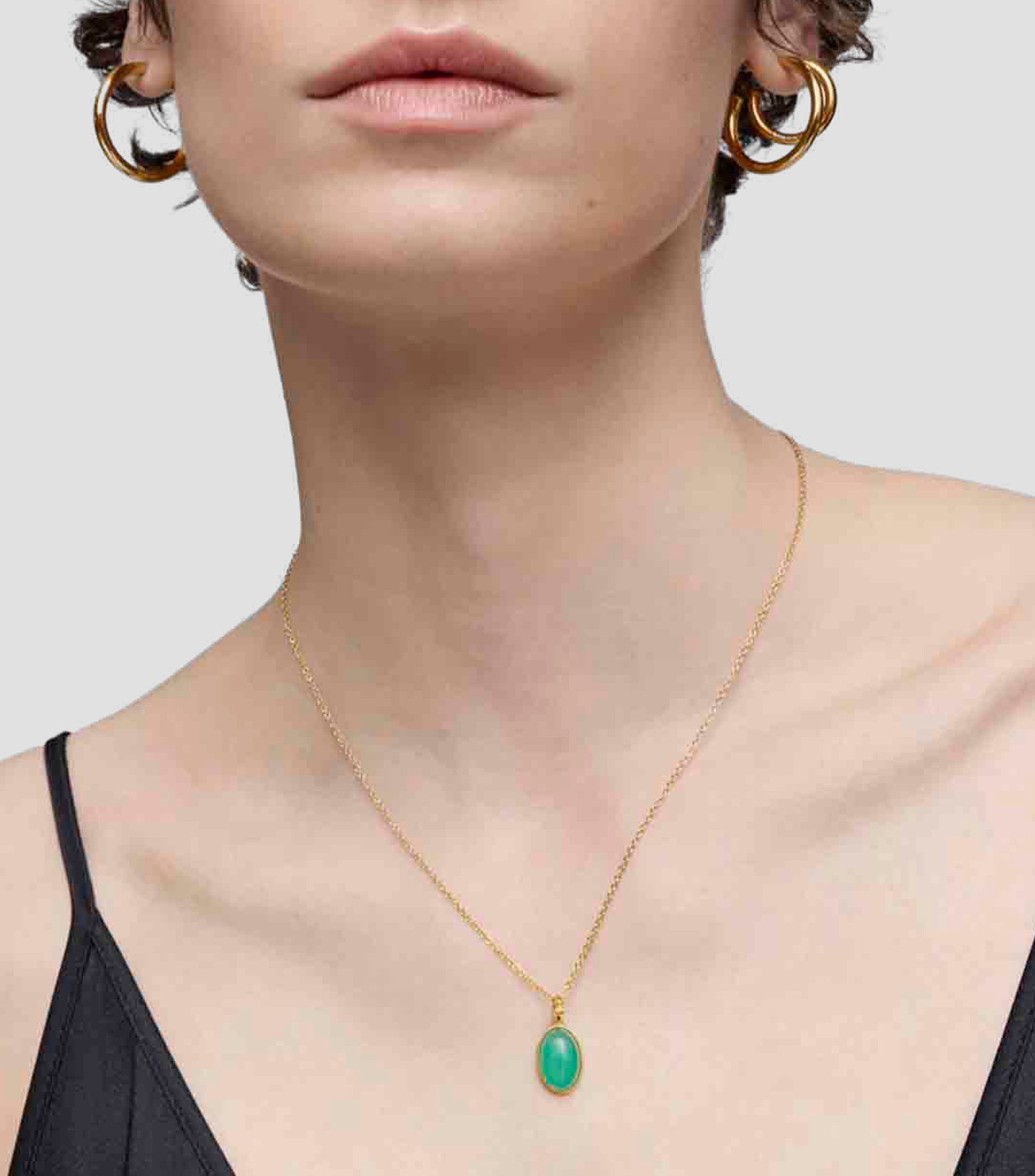 Dije Medallions con Calcedonia Verde Mujer