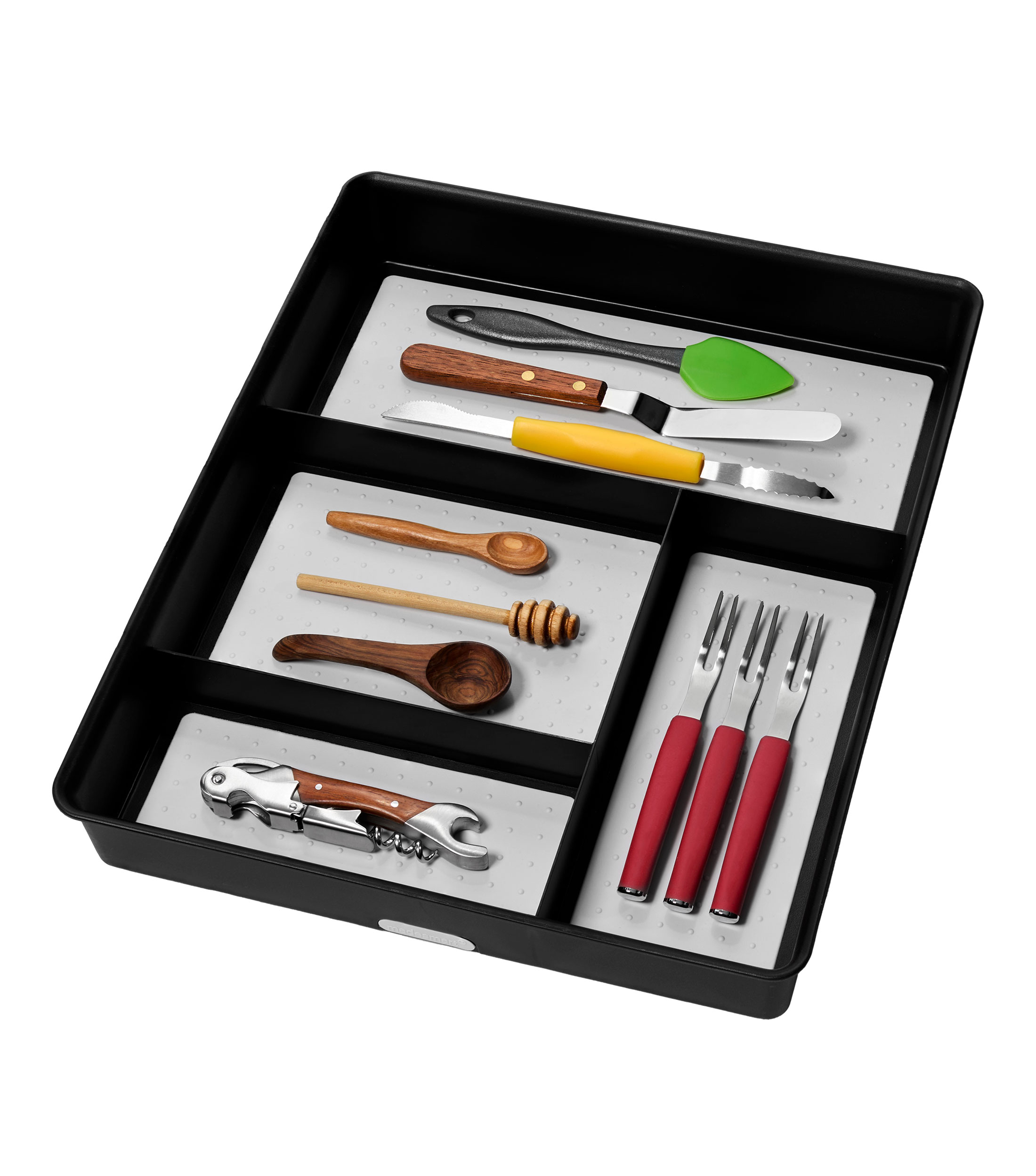Organizador de cubiertos gris oscuro