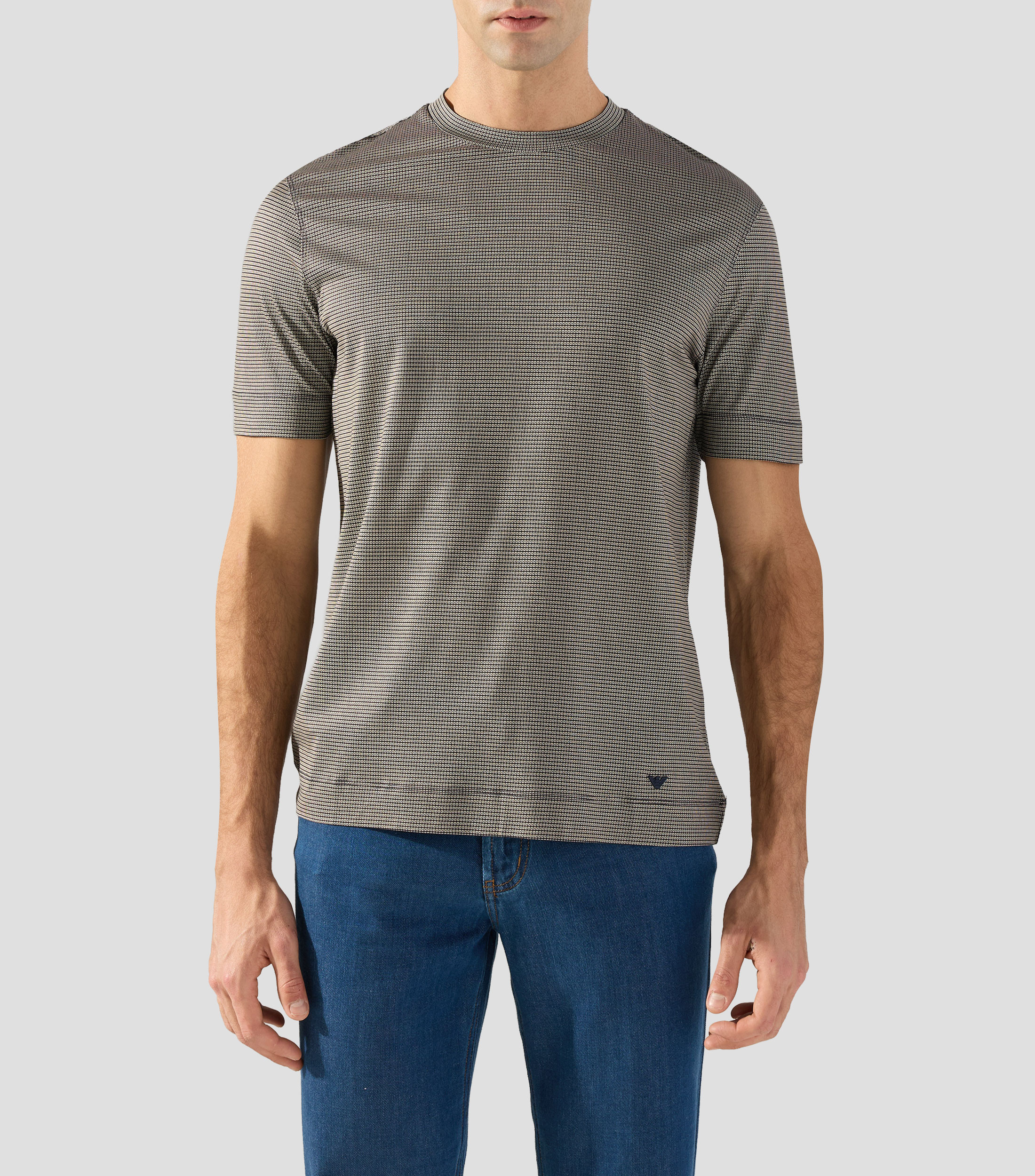 Playera de cuello redondo con manga corta estampada Hombre
