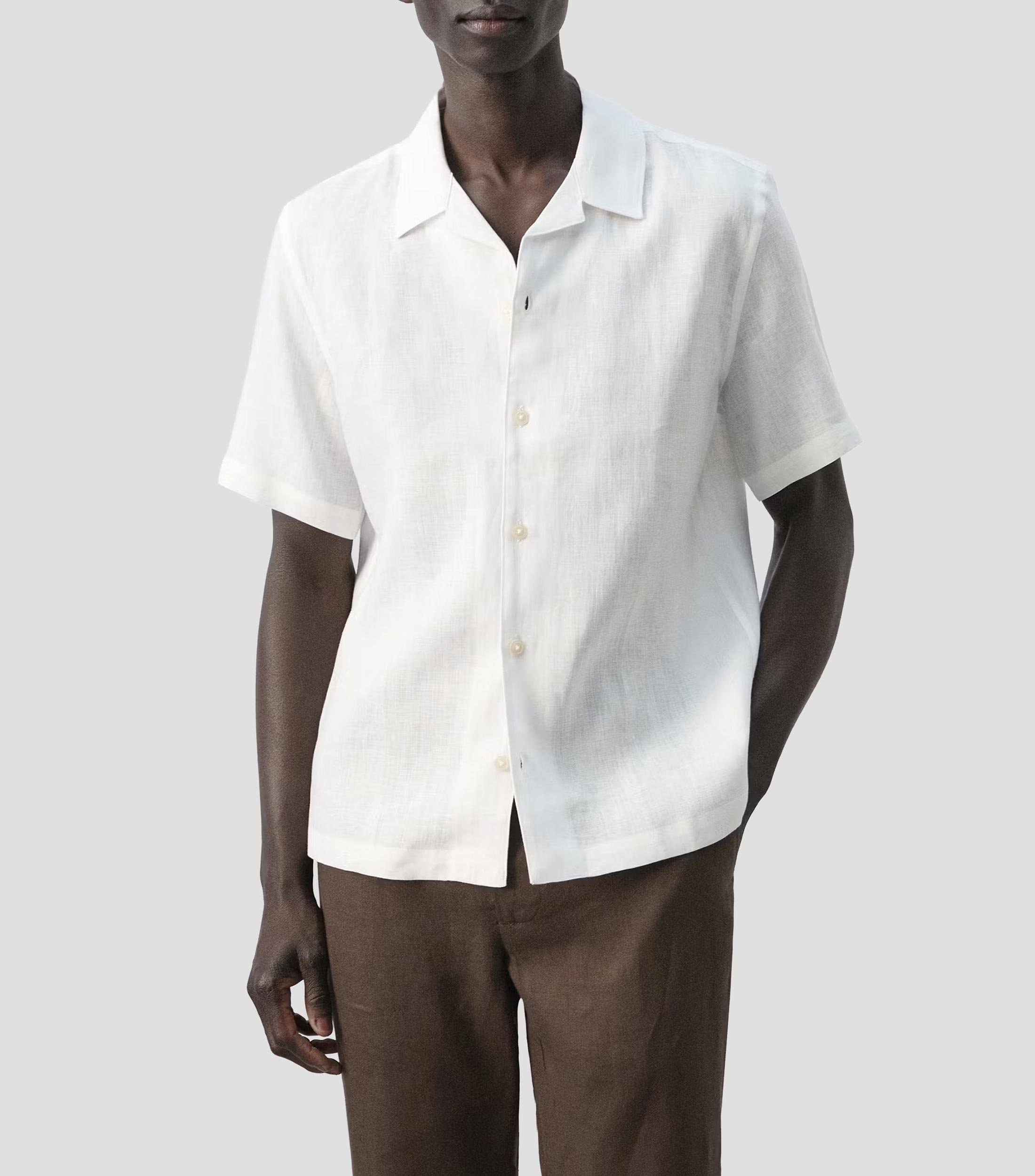 Camisa lisa Manga Corta Hombre