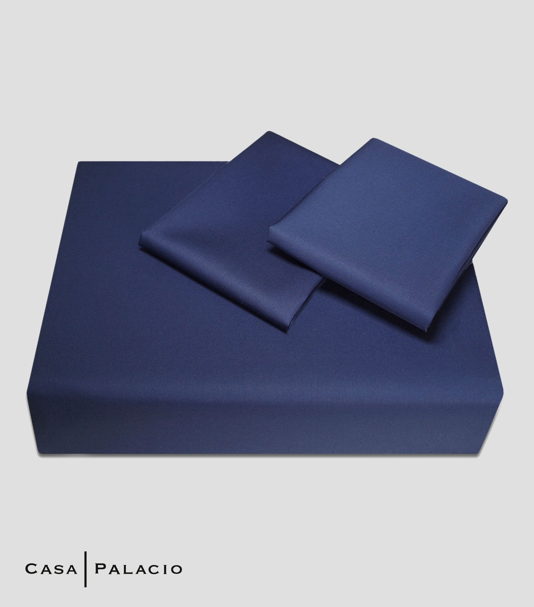 Juego de funda para duvet Matrimonial-Queen Size en algodón Pireo Azul marino