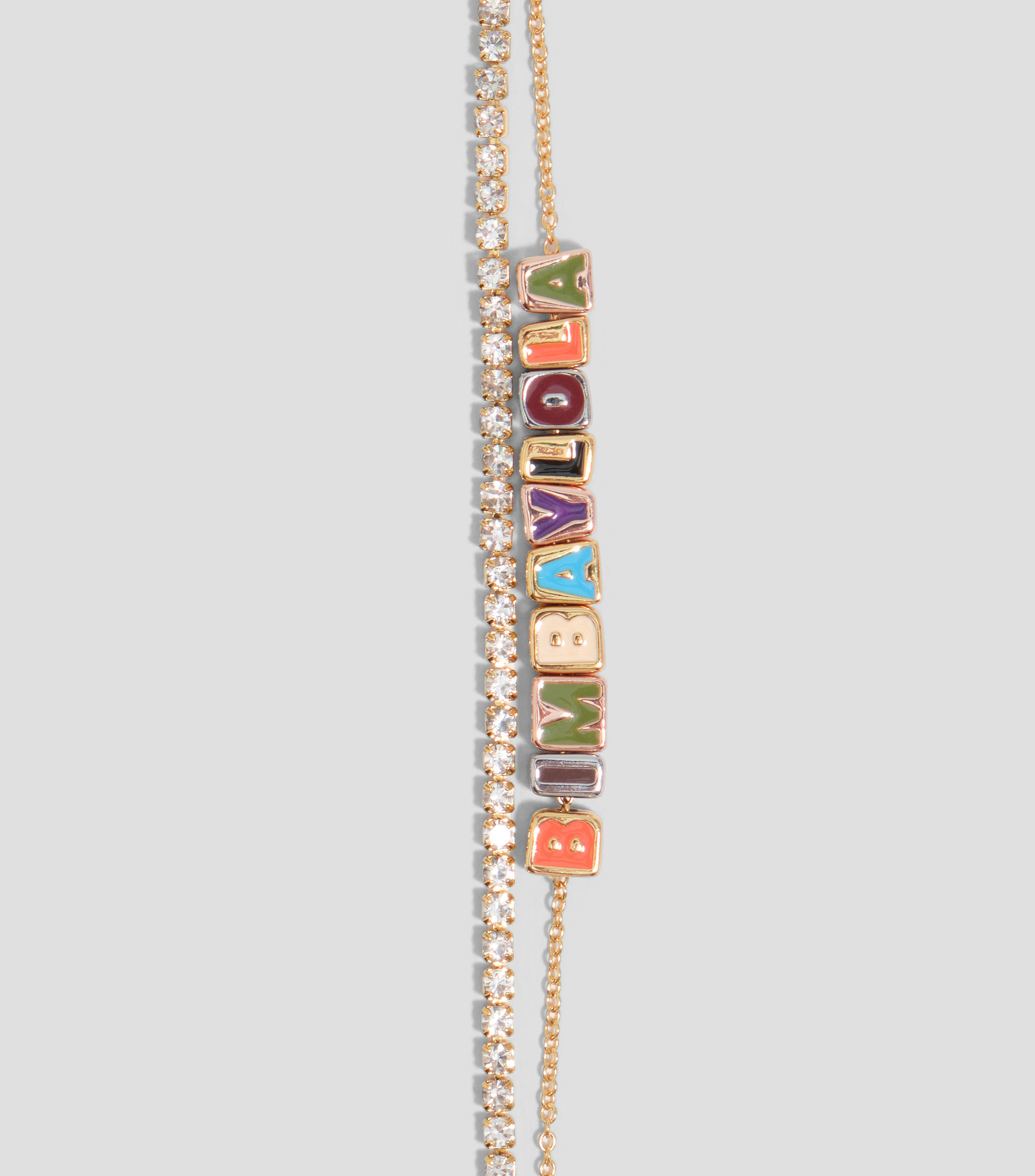 Collar doble logo dado multicolor Mujer