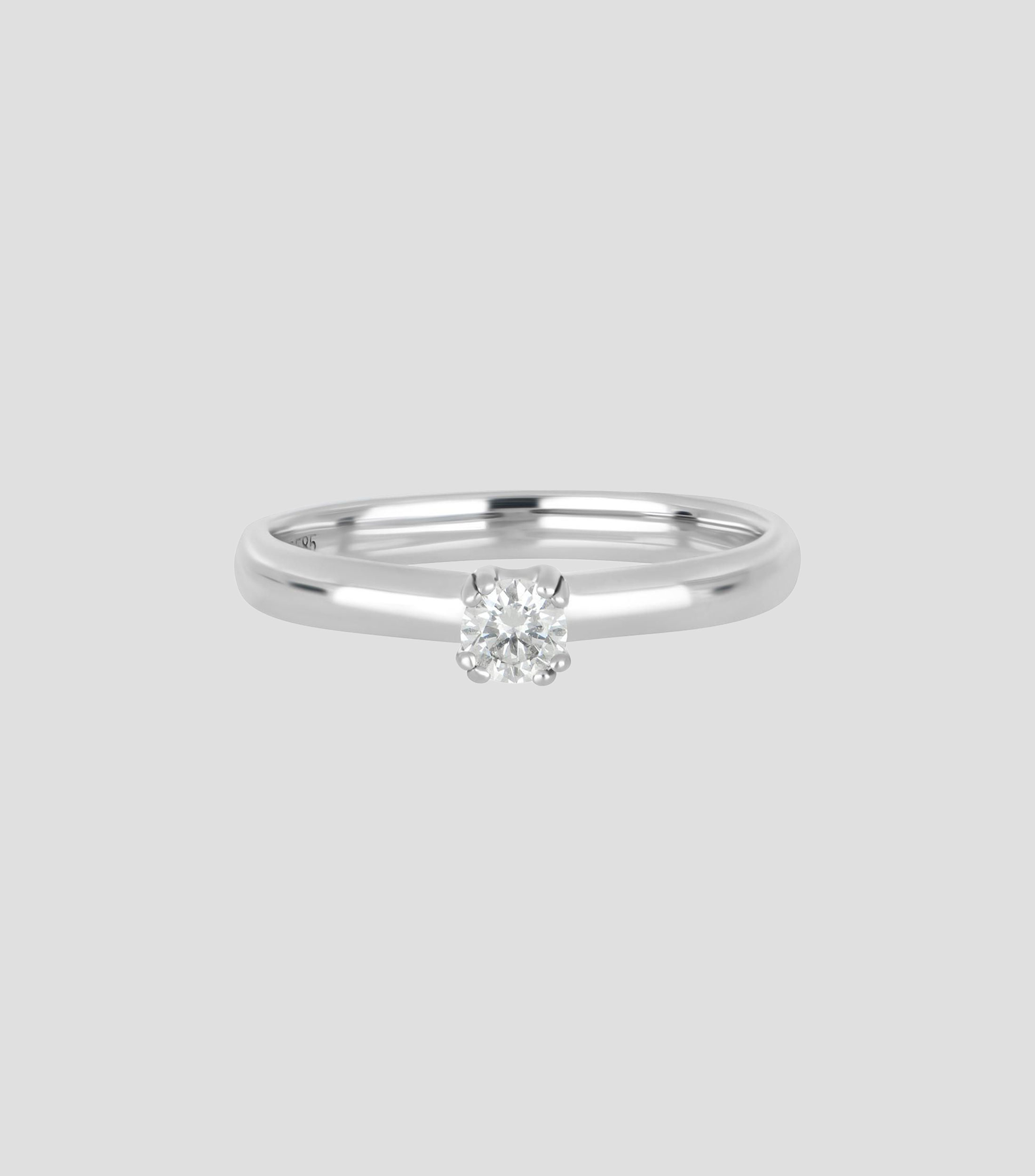Anillo de compromiso en Oro blanco de 14 Kilates con diamante naturales incrustado Mujer