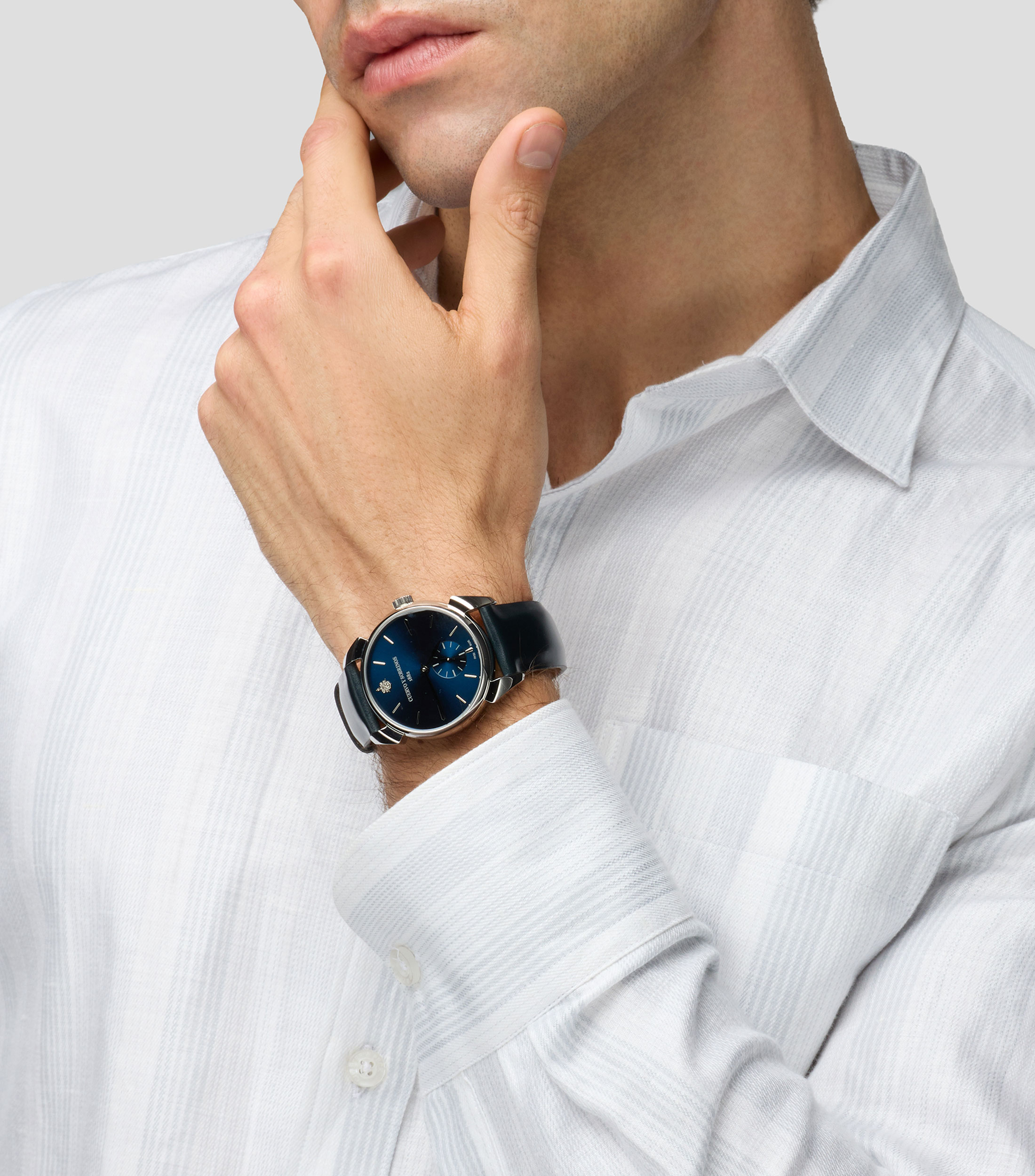 Reloj para Hombre Historiador Asturias Pequeños Segundos casual, plateado
