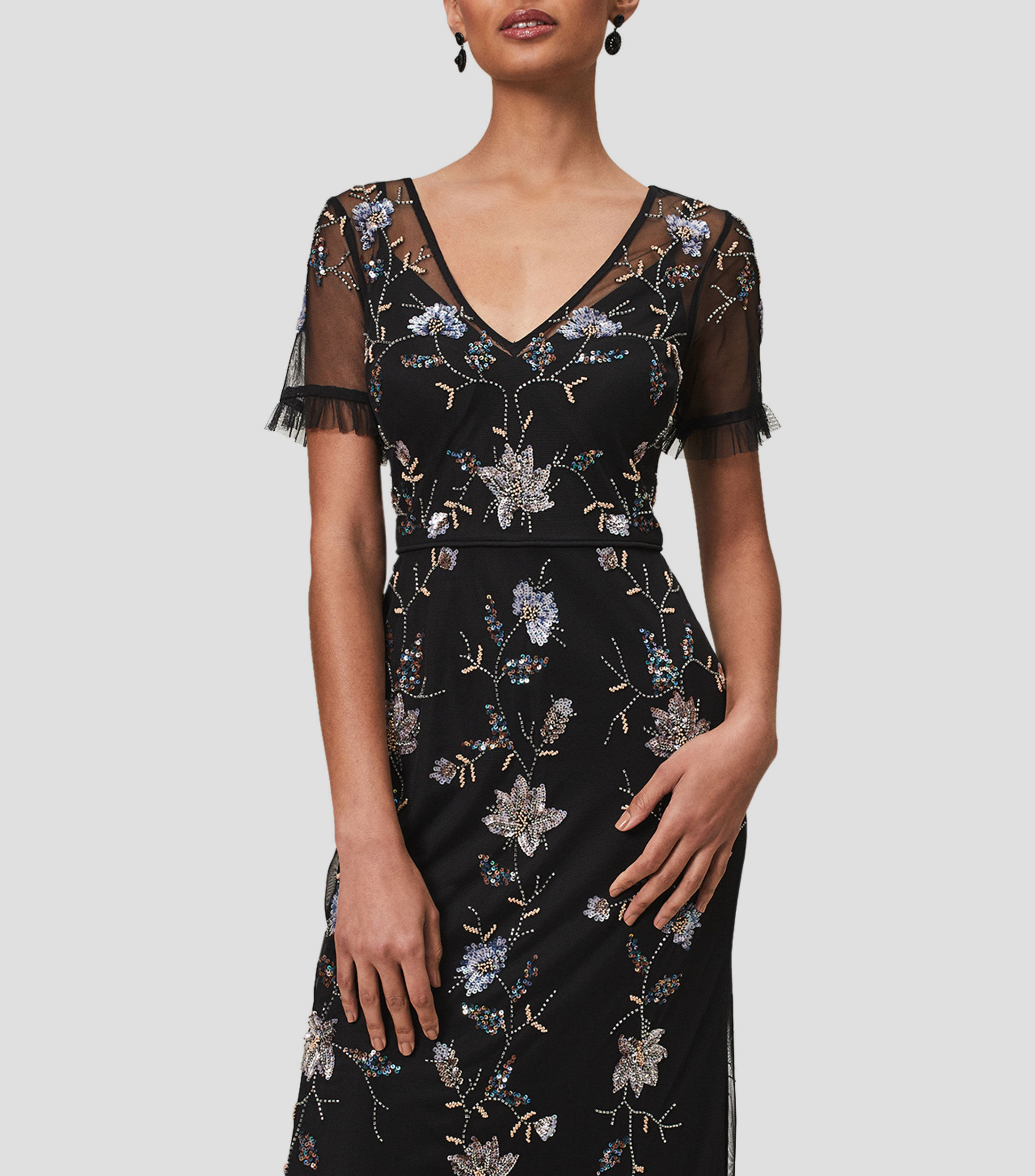 Vestido de noche maxi con lentejuelas Sierra Mujer