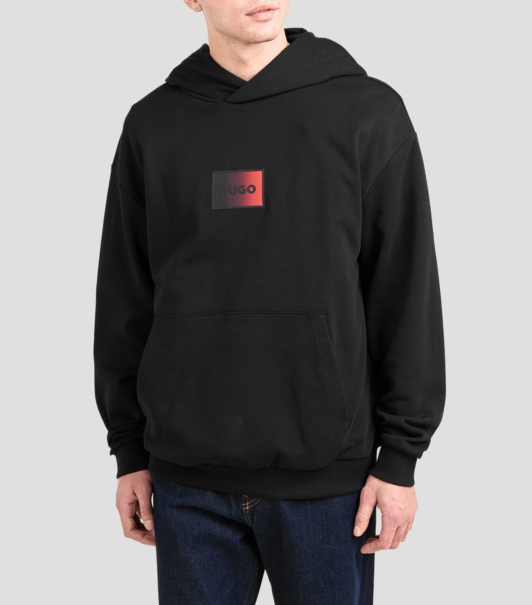 Sudadera con capucha de felpa de algodón con logo degradado Hombre
