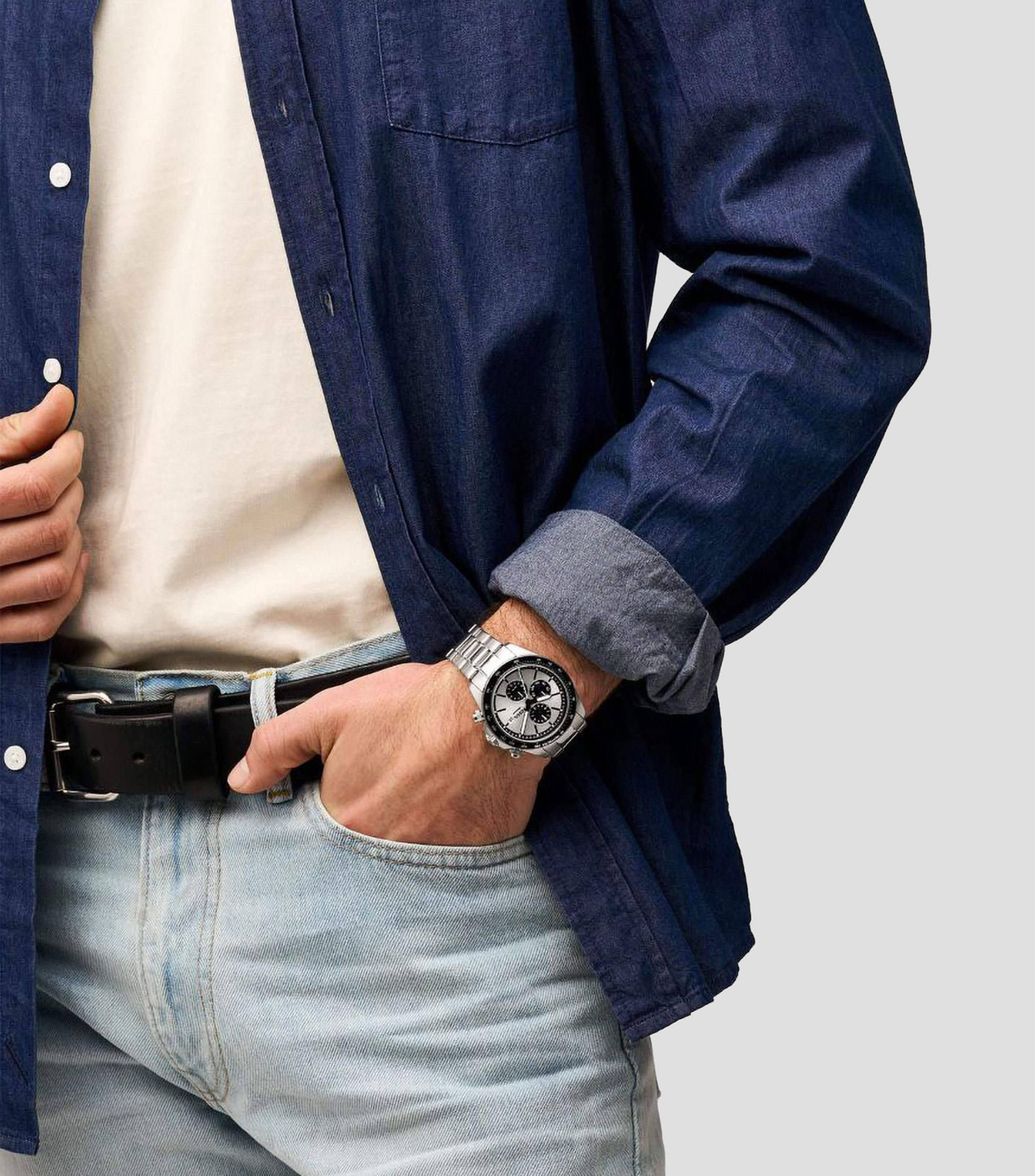 Reloj para Hombre Autocross Deportivo Plateado