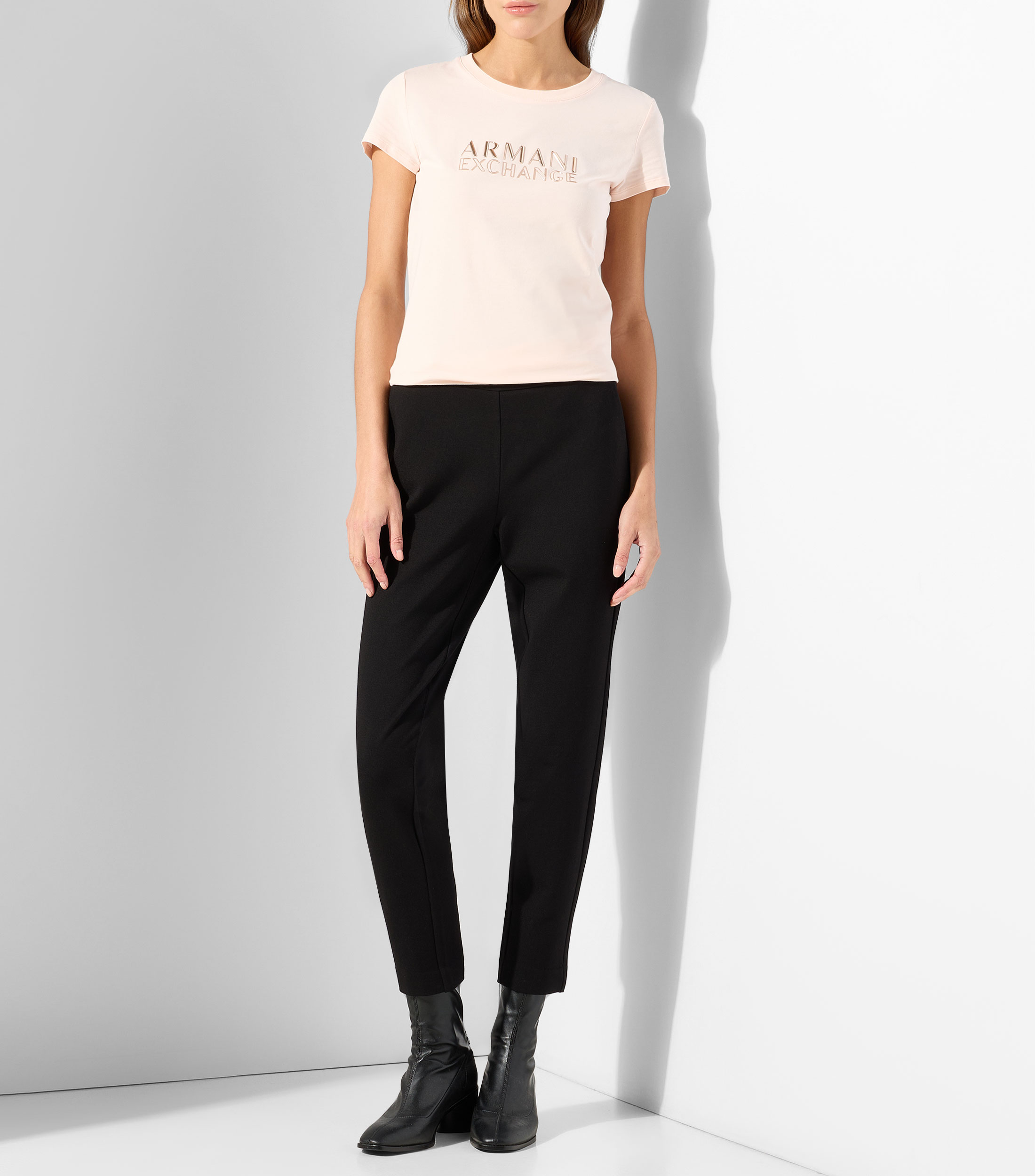 Playera cuello redondo manga corta estampada Mujer
