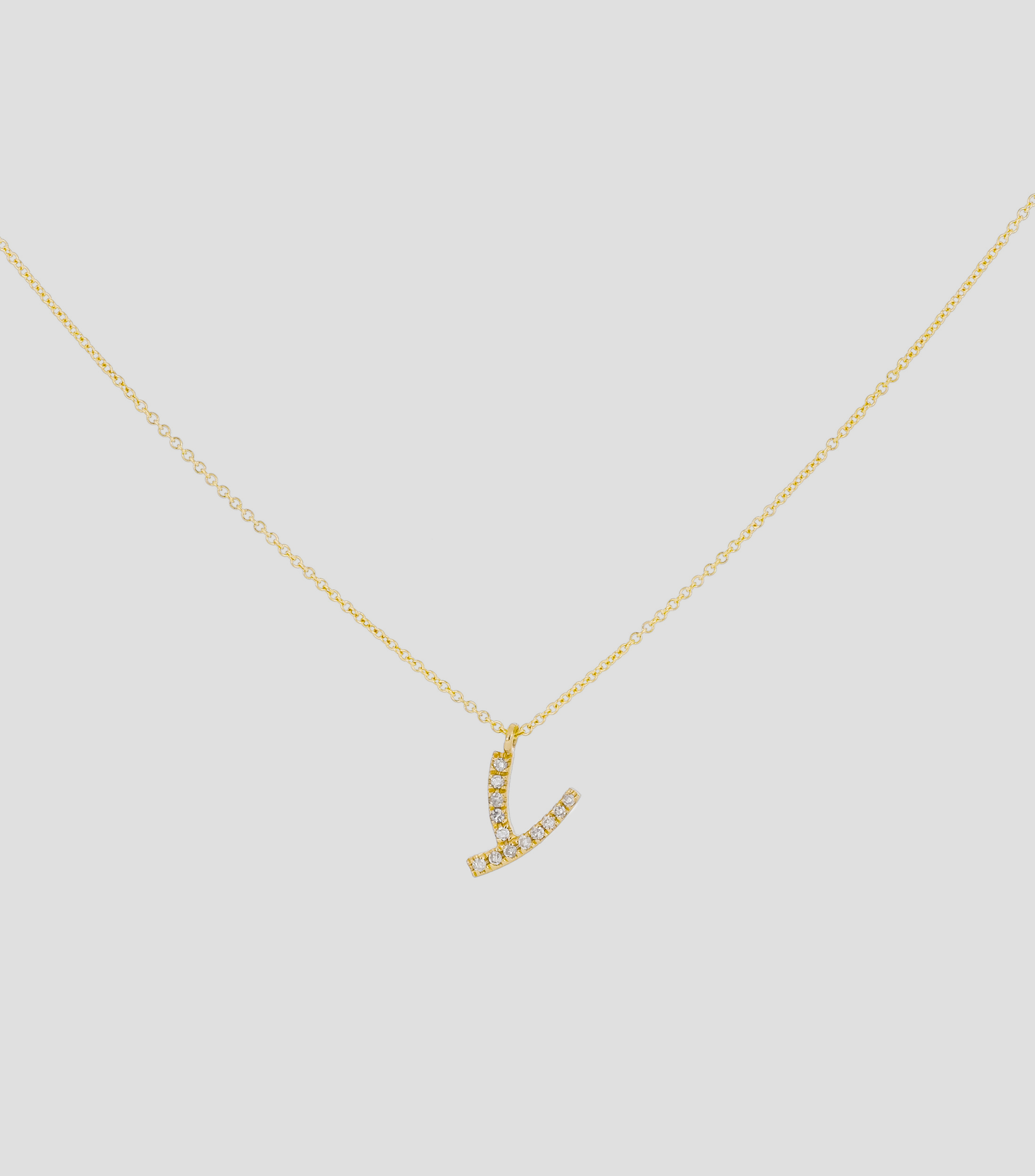 Collar en oro amarillo de 14 Kts con diamantes Letra "Y" Mujer